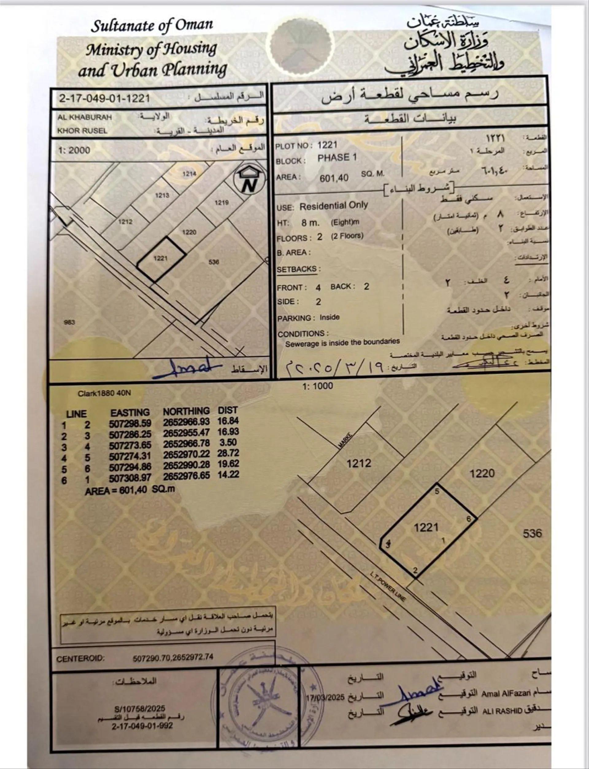Residential Land in Al Khaburah, Al Khaburah