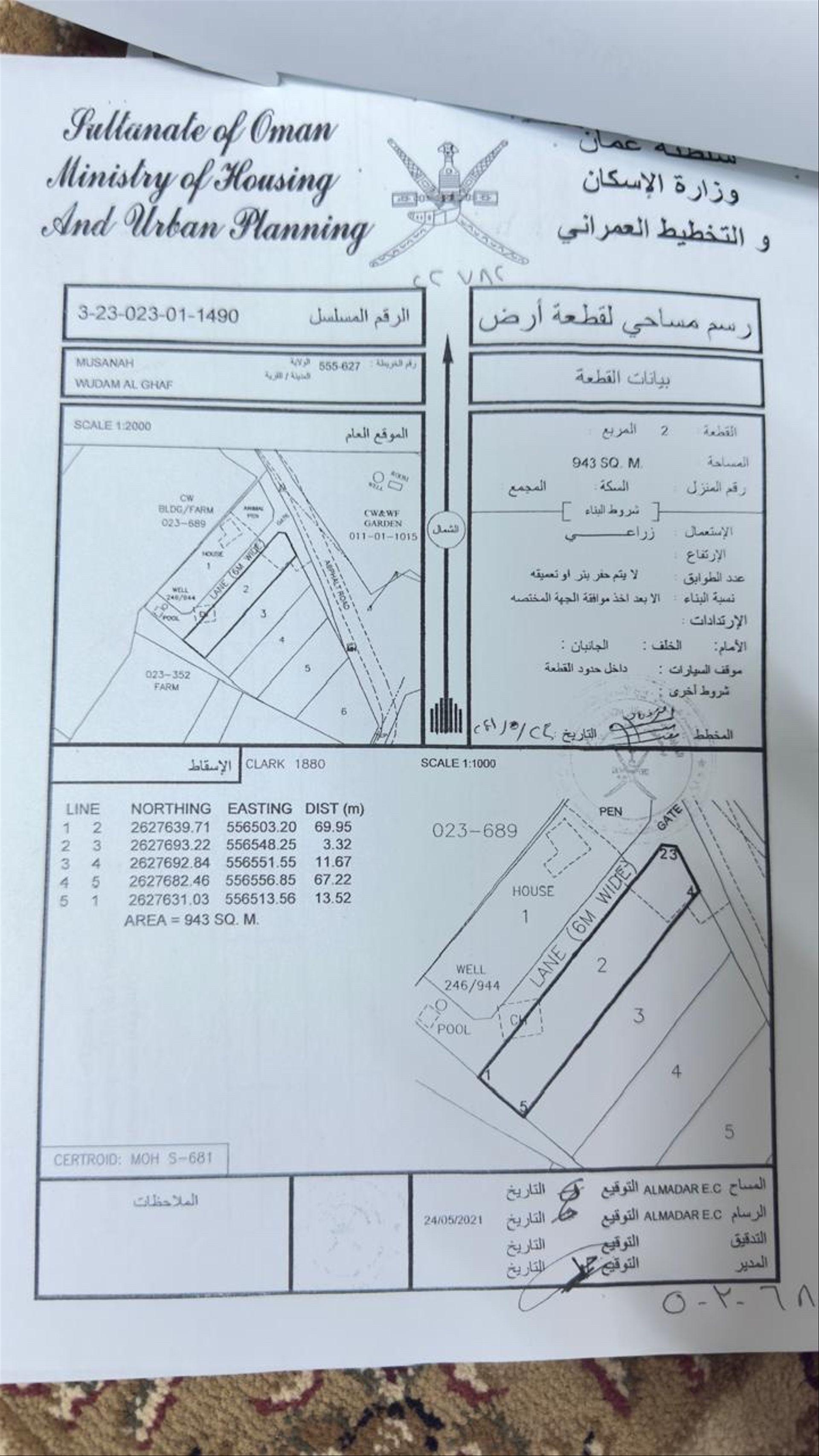 Residential Land in Al Musanaah, Wudam Al Ghaf