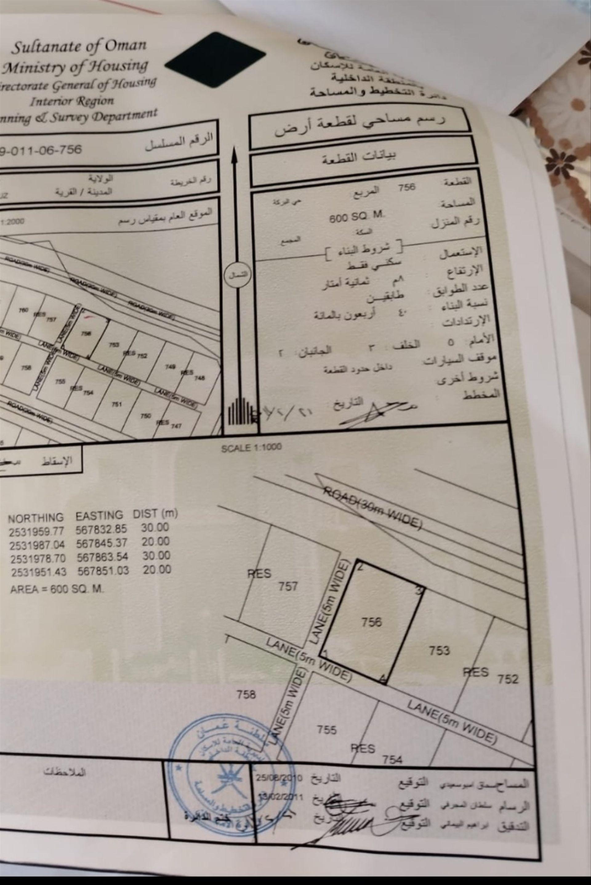 Residential Land in Nizwa, Birkat Al Mawz