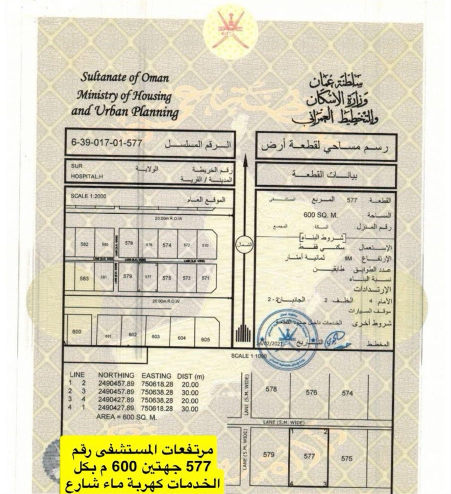 Residential Land in Sur, Ash Sharqiyah South