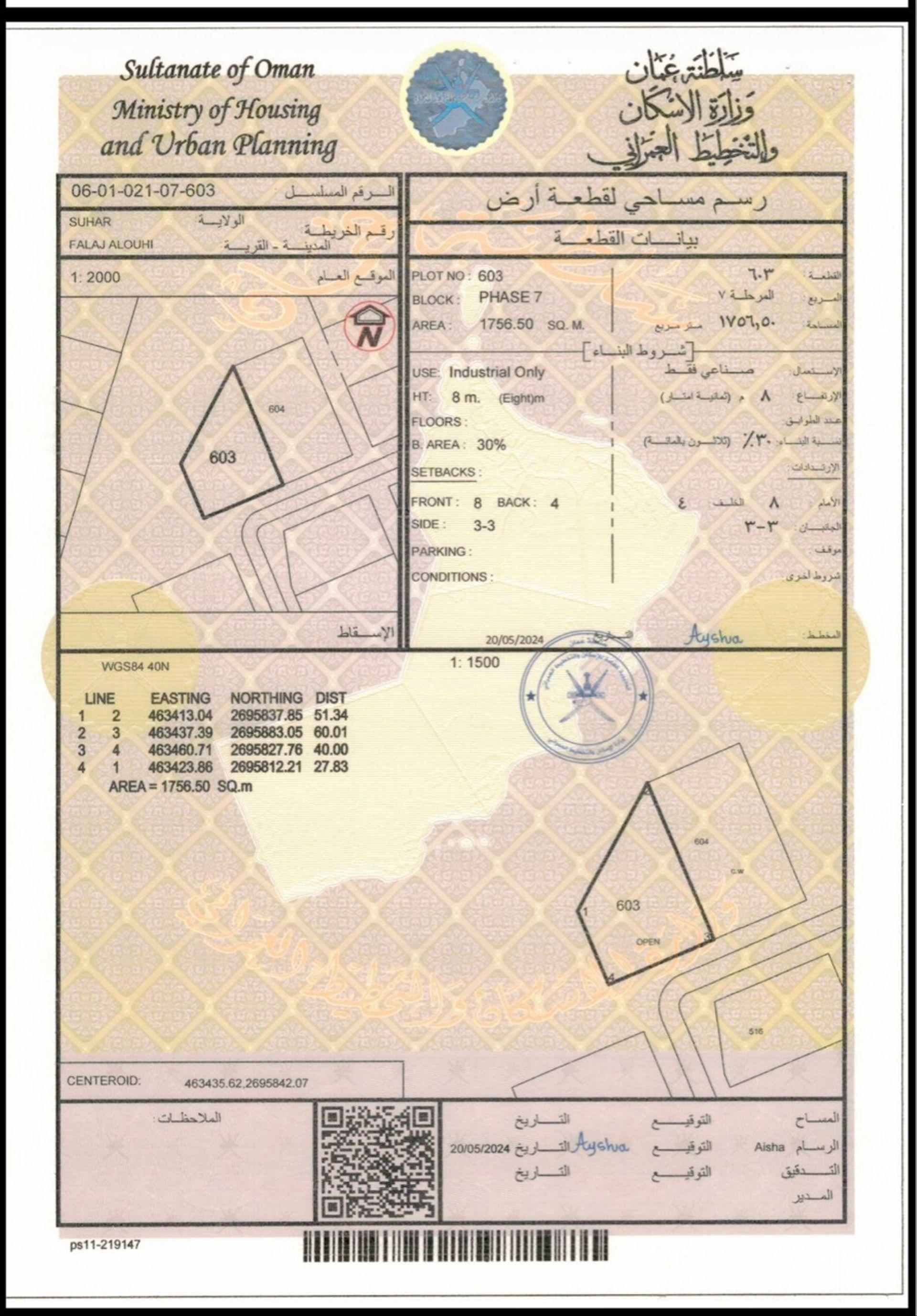 Industrial Land in Sohar, Sohar