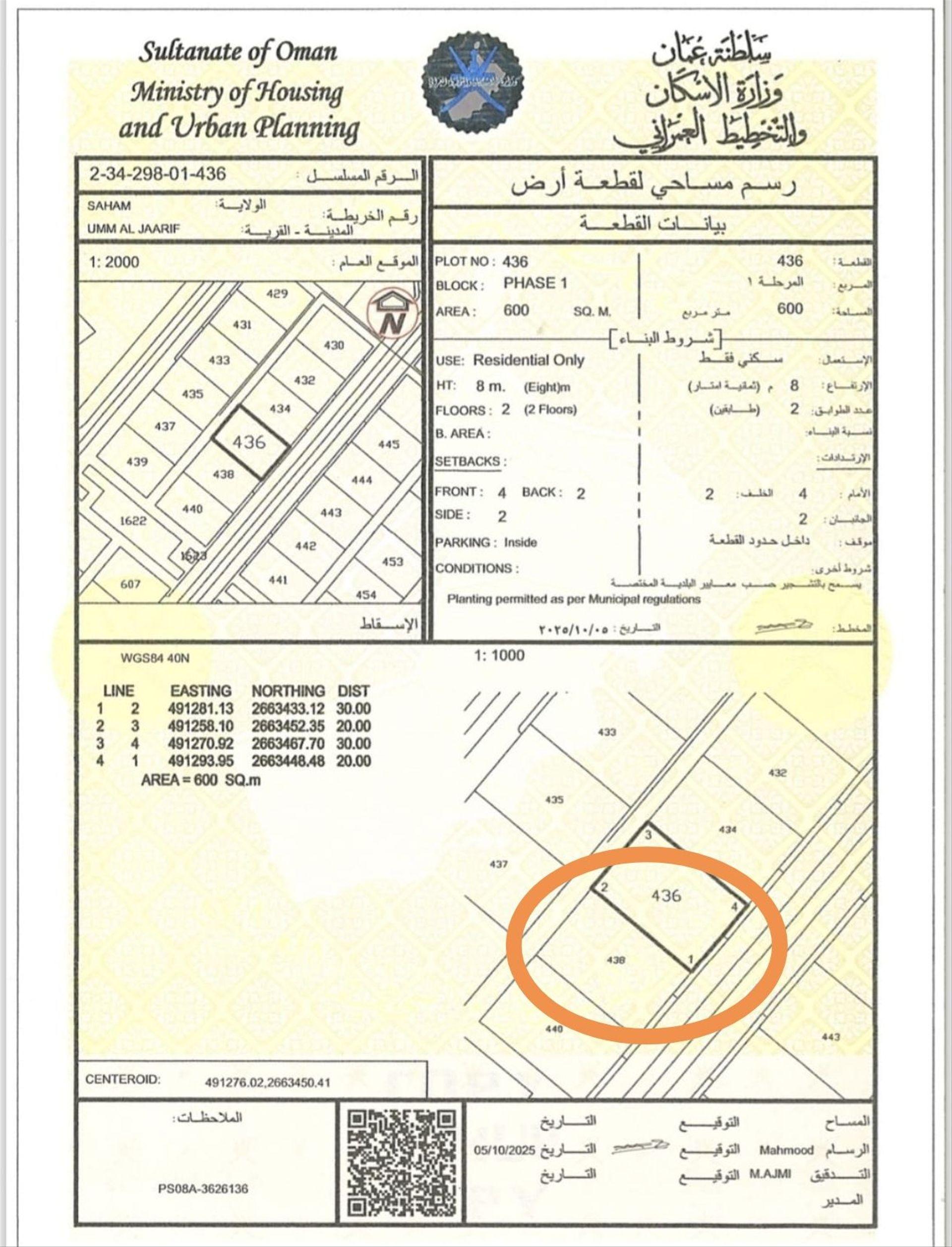 Residential Land in Saham, Mikhaylif