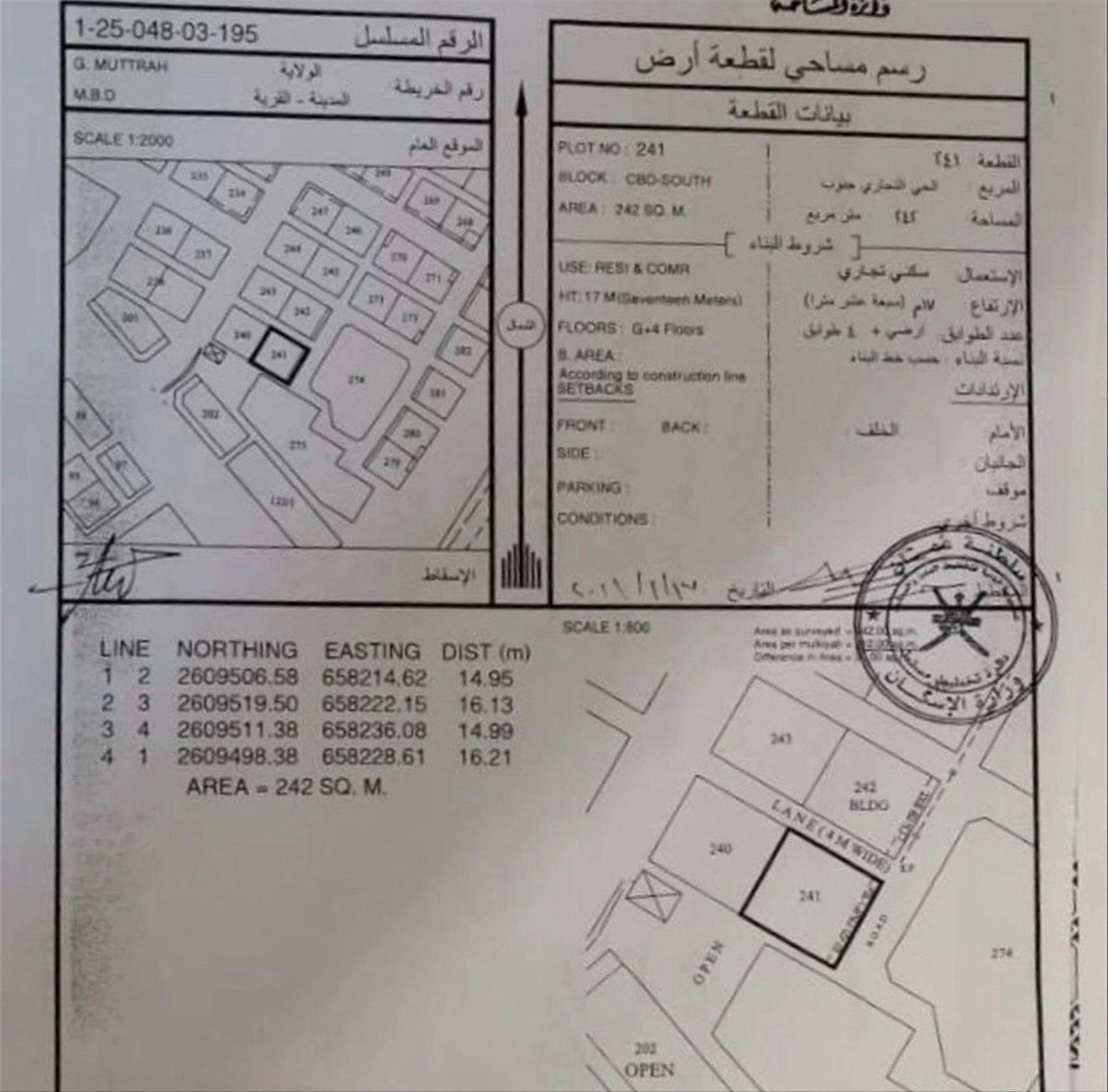 Residential Land in Muttrah, Muscat