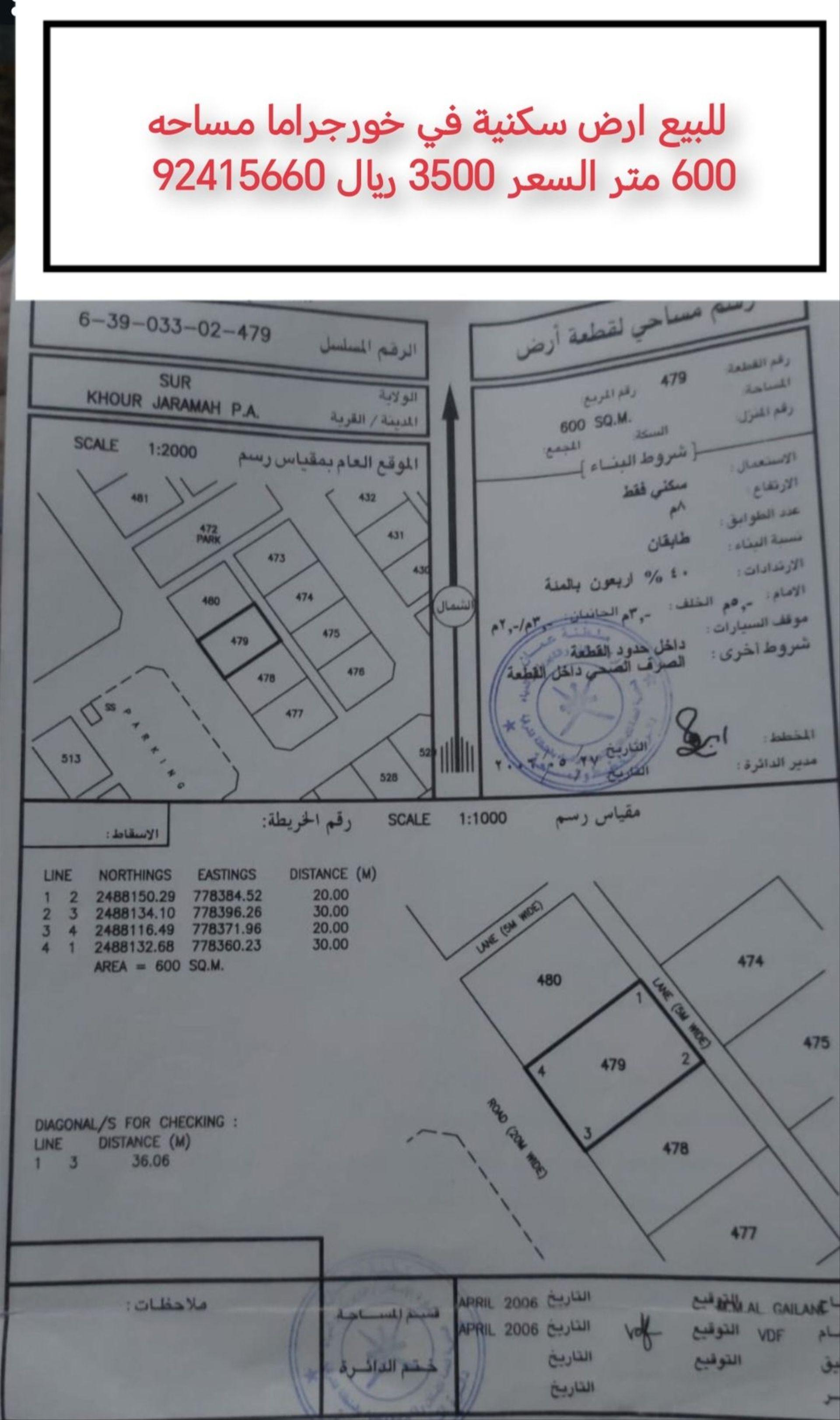 Residential Land in Sur, Ash Sharqiyah South