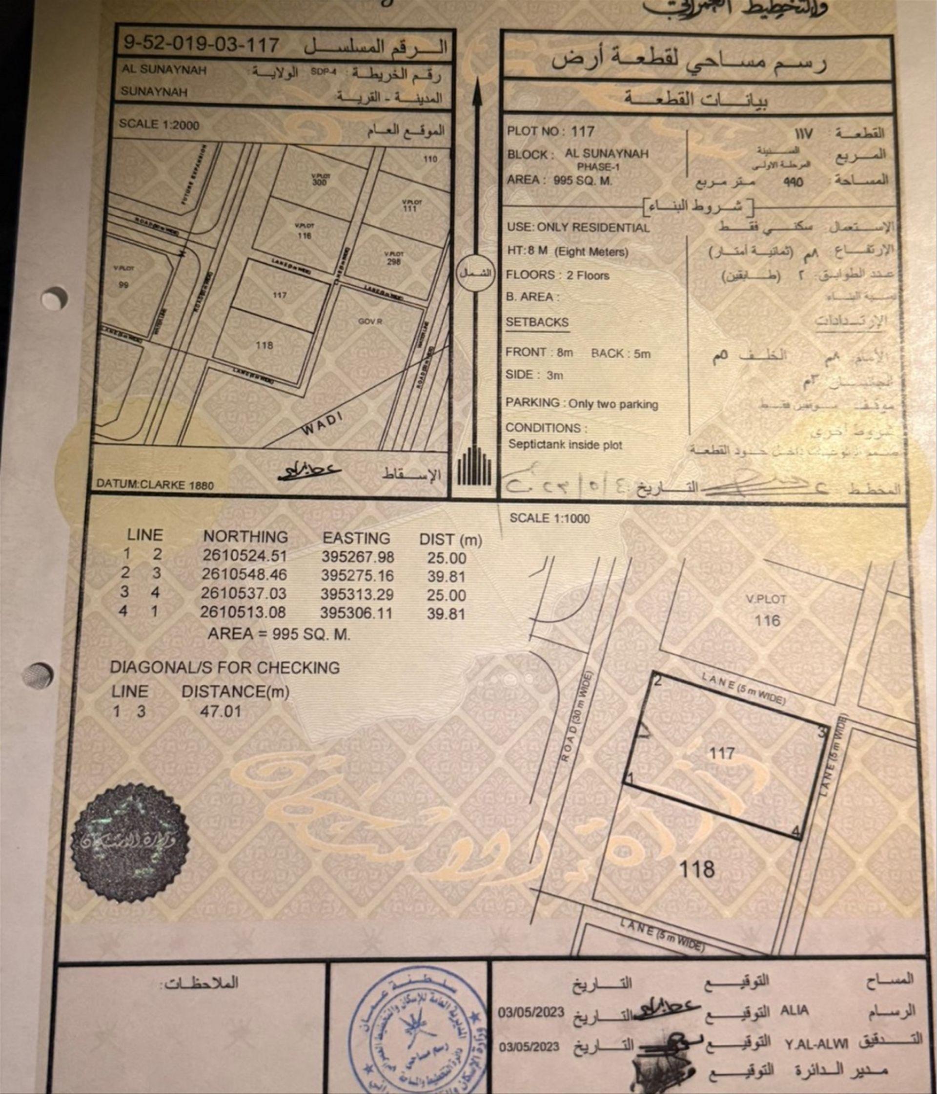 Residential Land in Ar Rihani, As Sunaynah