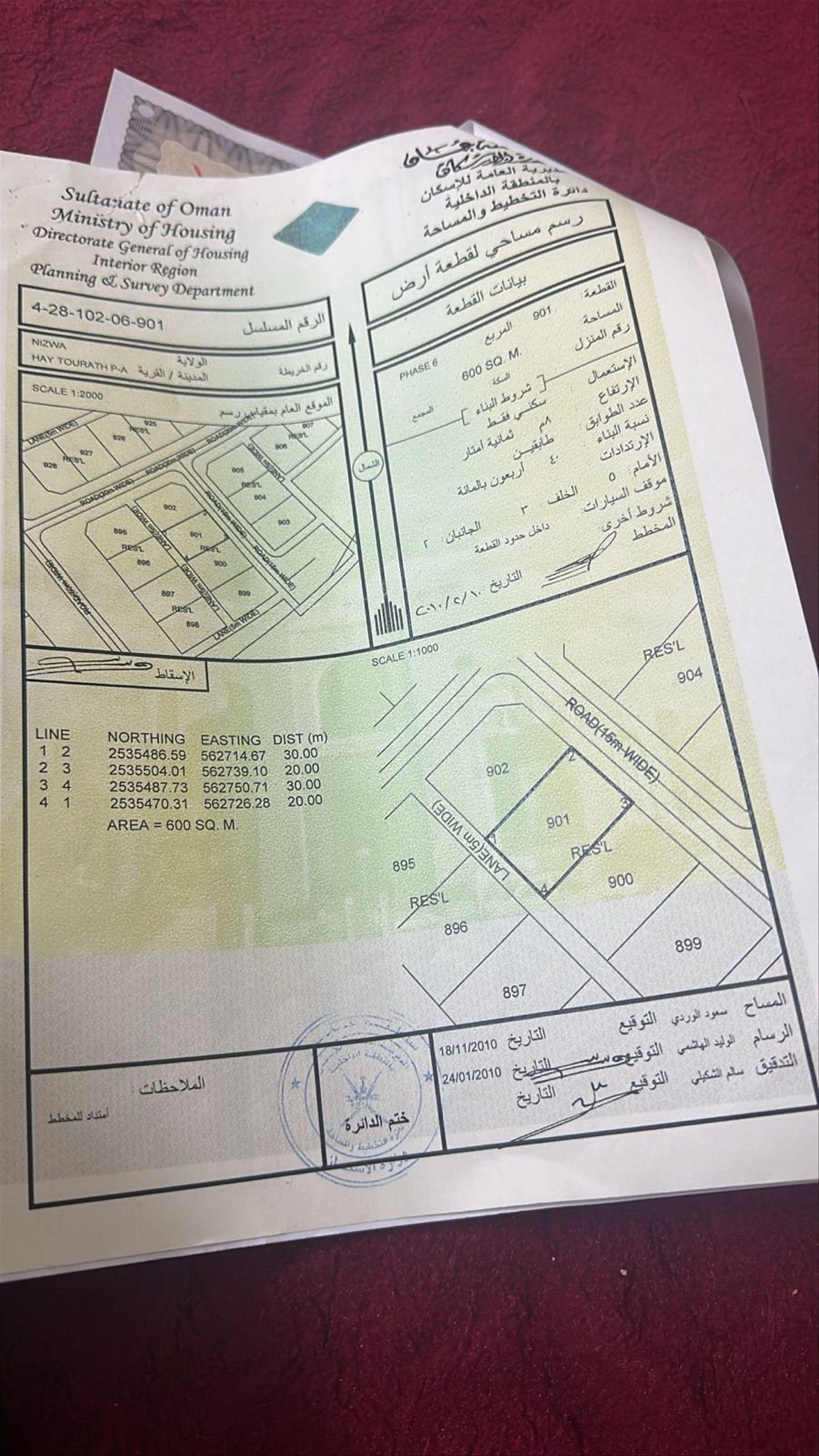 Residential Land in Nizwa, Al Wasit