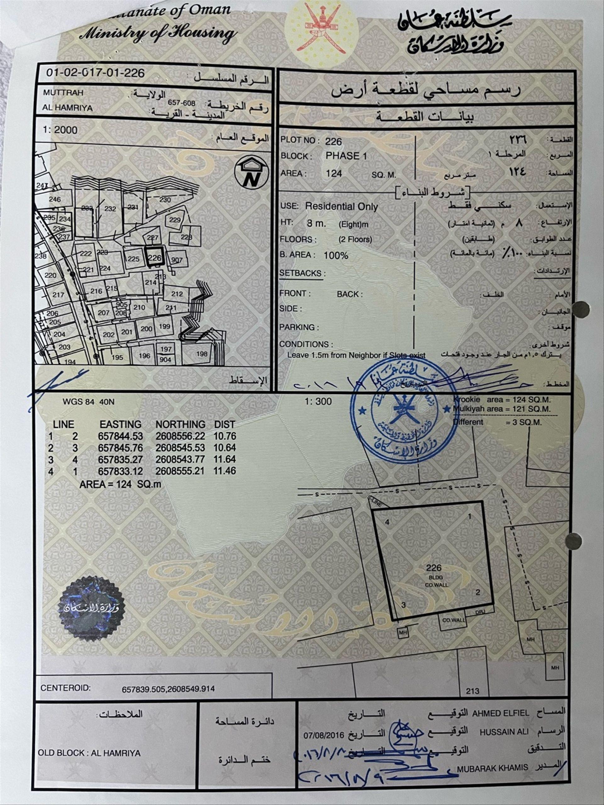 Residential Land in Muttrah, Muscat