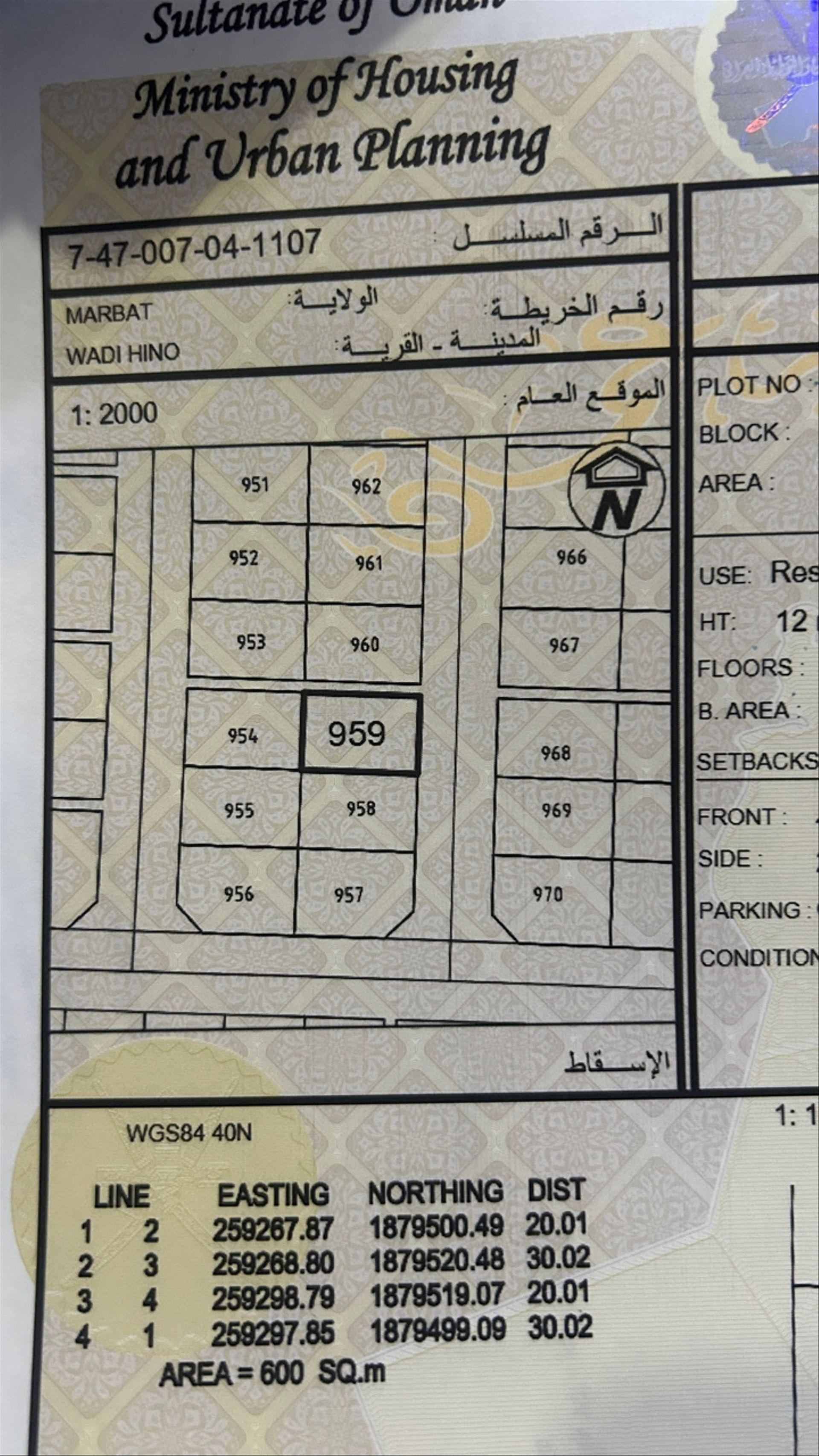 Residential Land in Mirbat, Dhofar