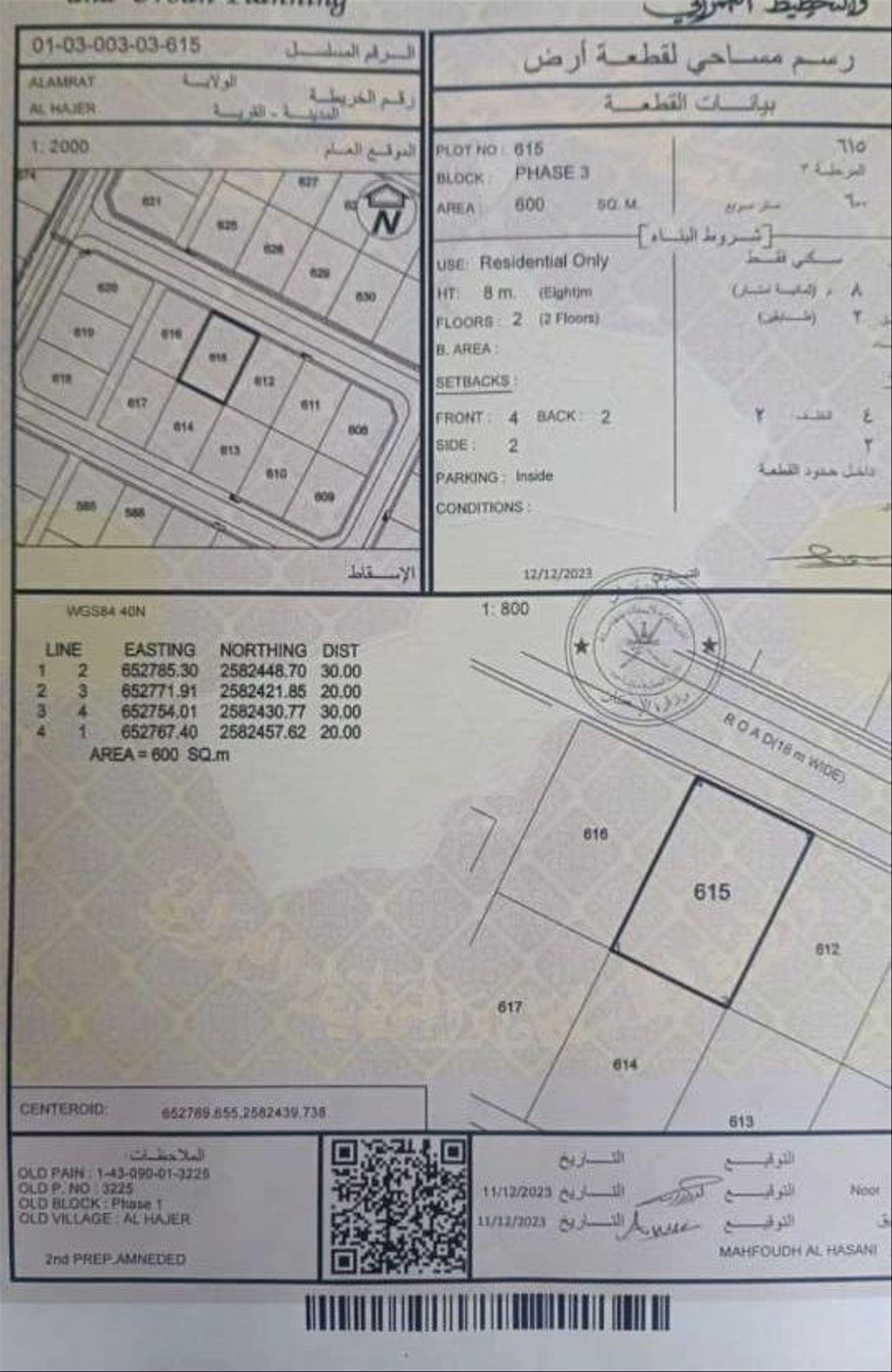 Residential Land in Muscat, Al Amrat