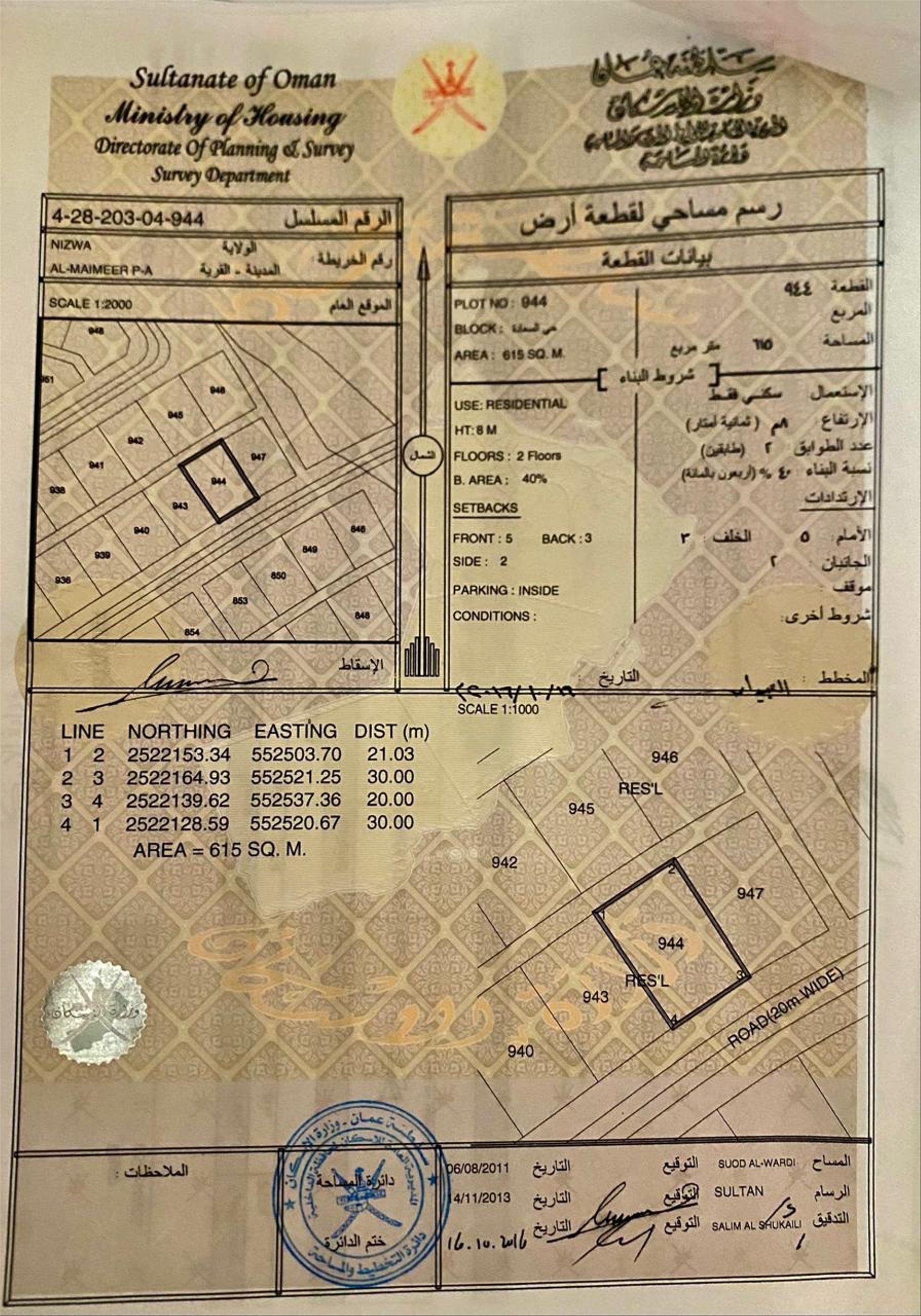 Residential Land in Nizwa, Al Muaymir