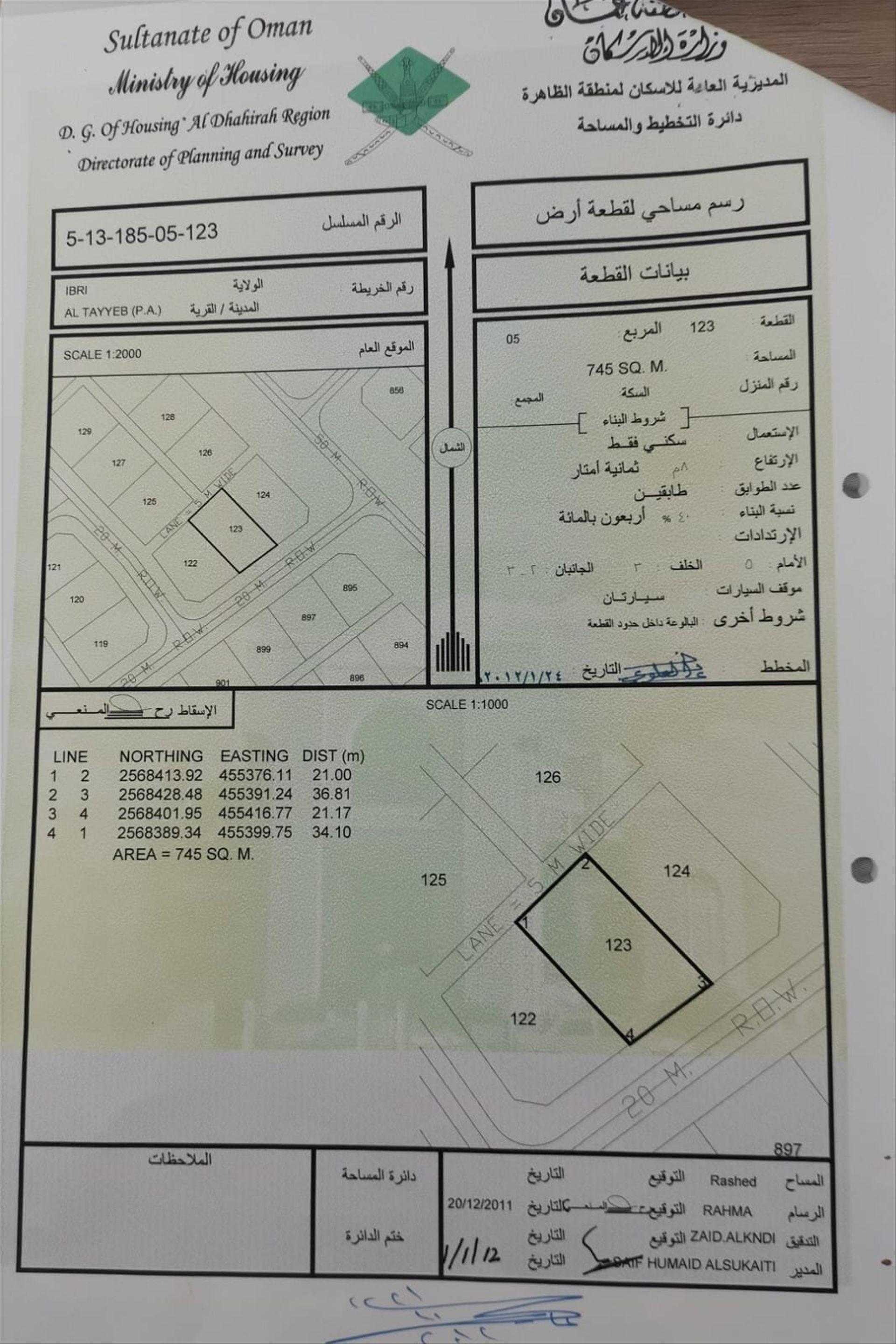 Residential Land in At Tayyib, Ibri