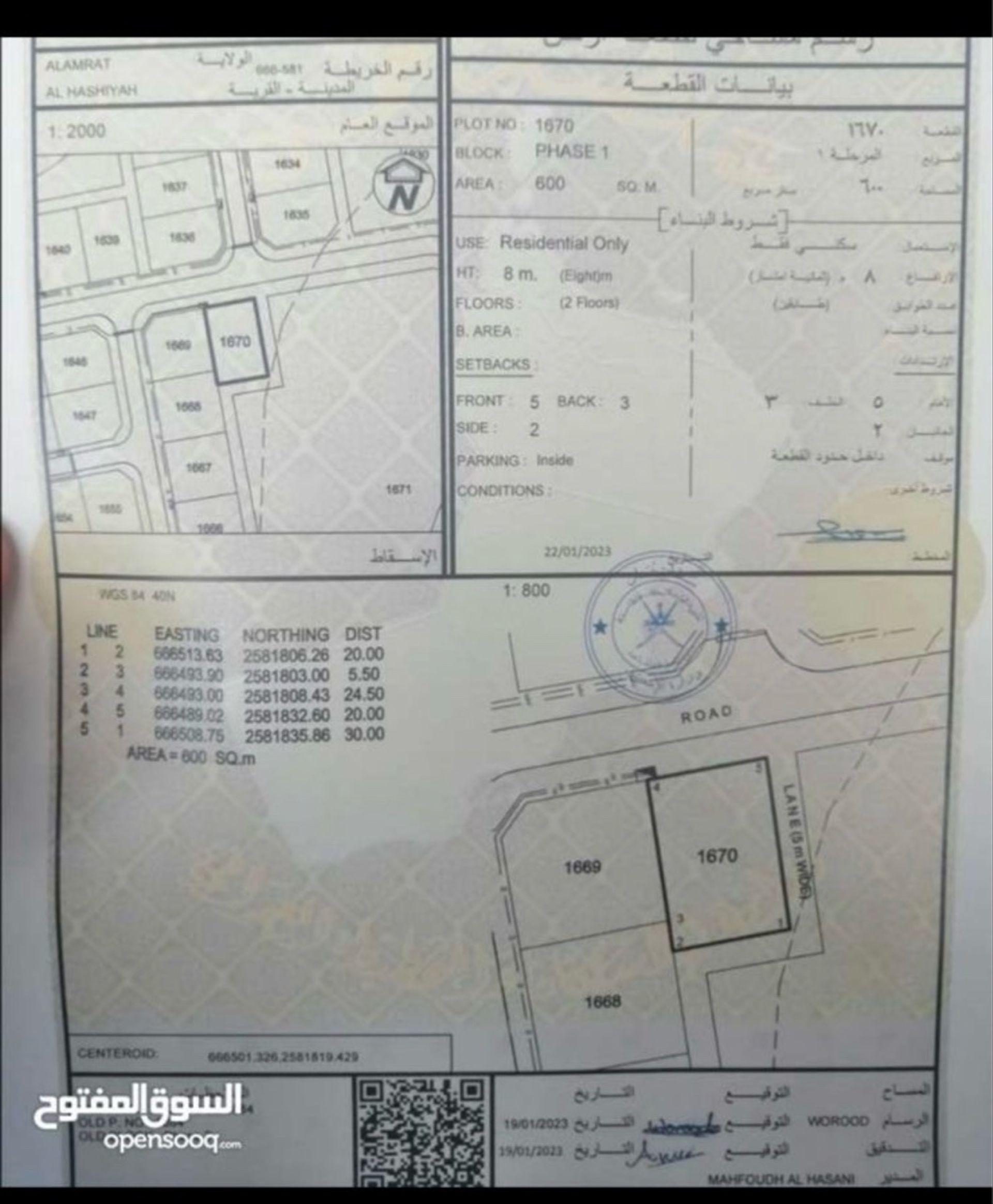 Residential Land in Muscat, Al Amrat