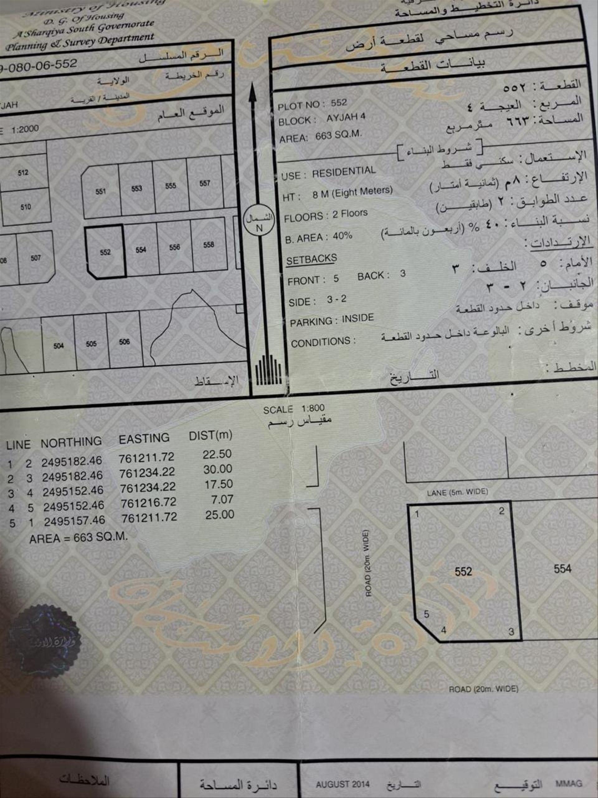 Residential Land in Sur, Ash Sharqiyah South