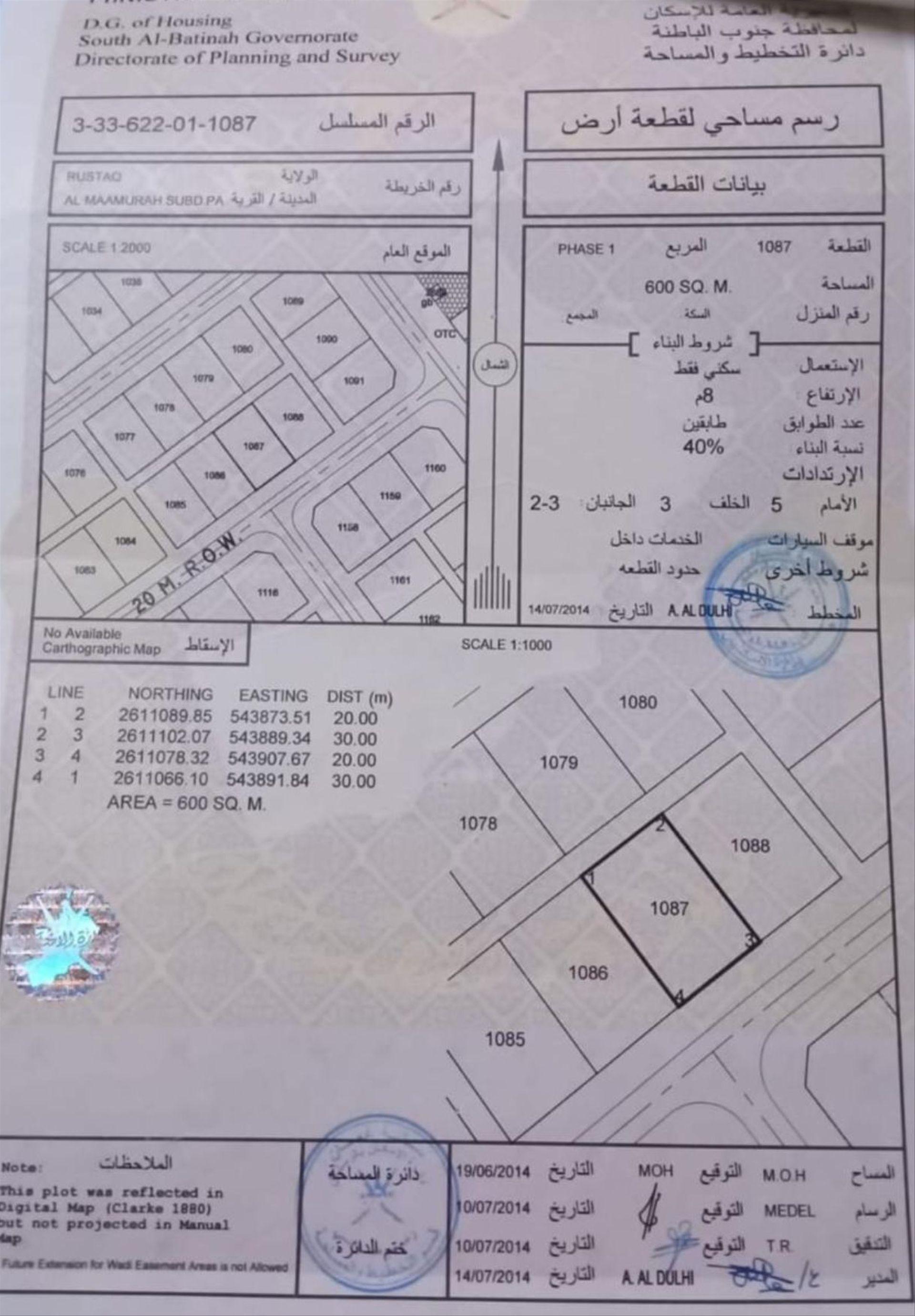 Residential Land in Ar Rustaq, Al Batinah South