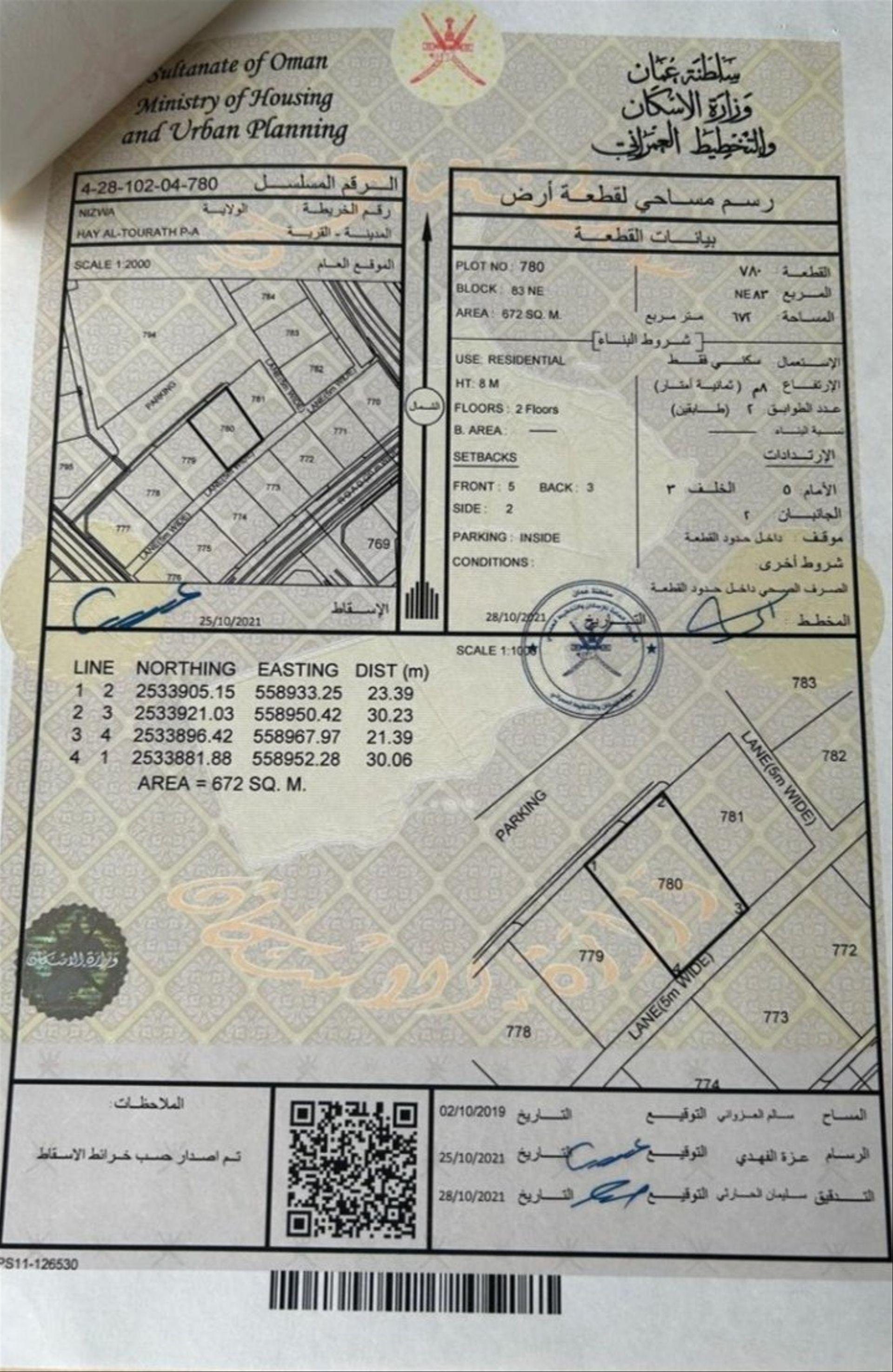 Residential Land in Nizwa, Hayy At Turath