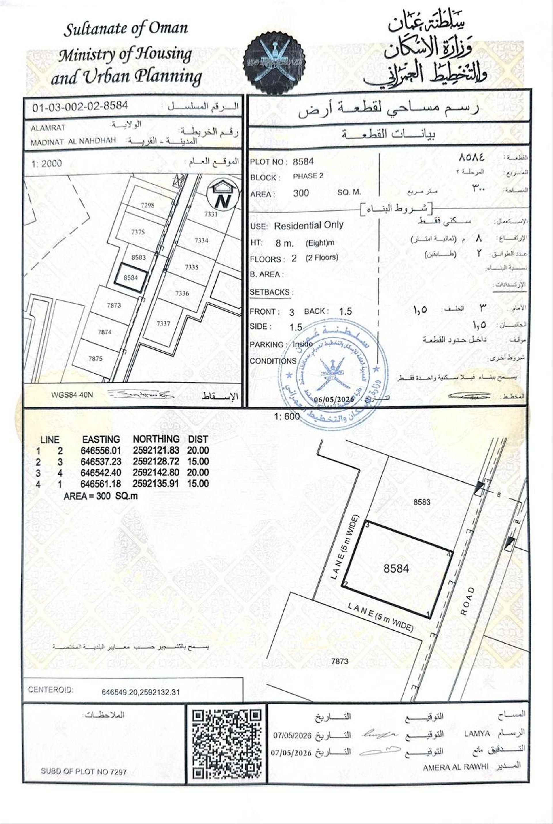 Residential Land in Muscat, Al Amrat