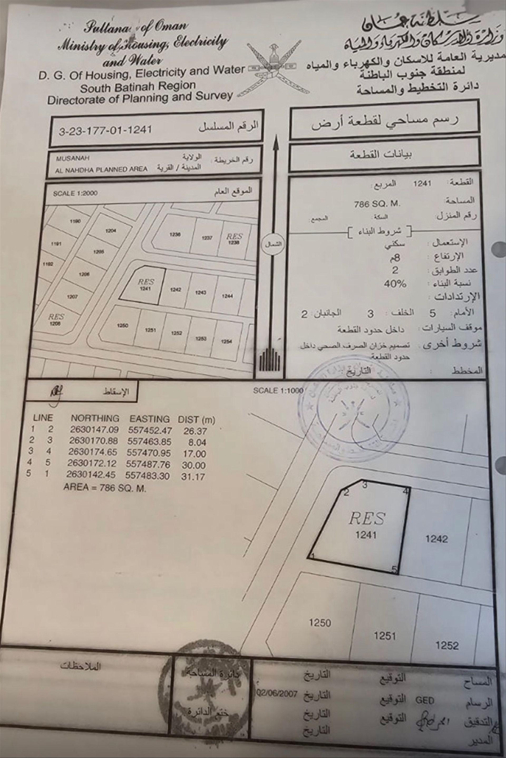 Residential Land in Al Musanaah, Wudam As Sahil