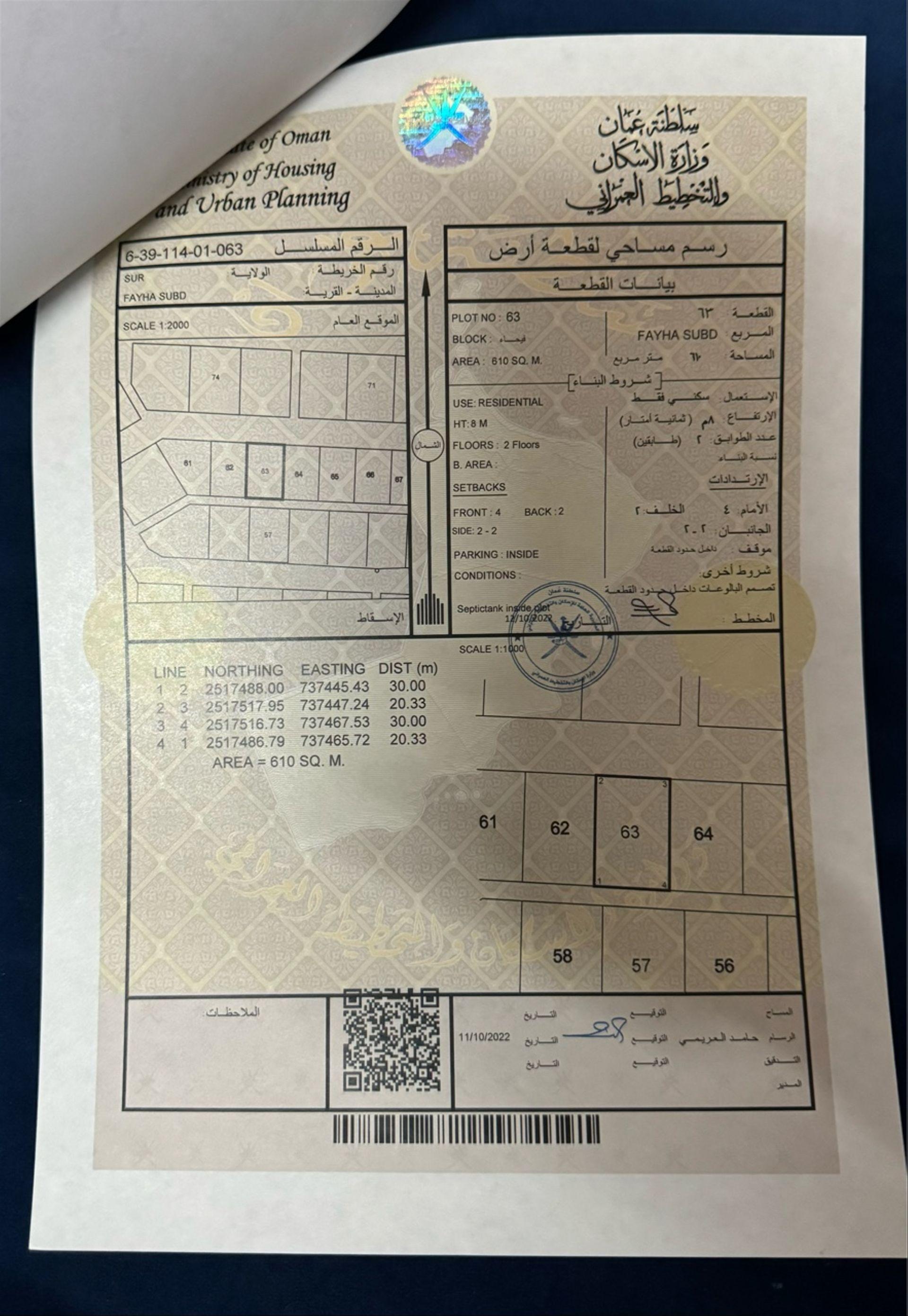 Residential Land in Sur, Ash Sharqiyah South