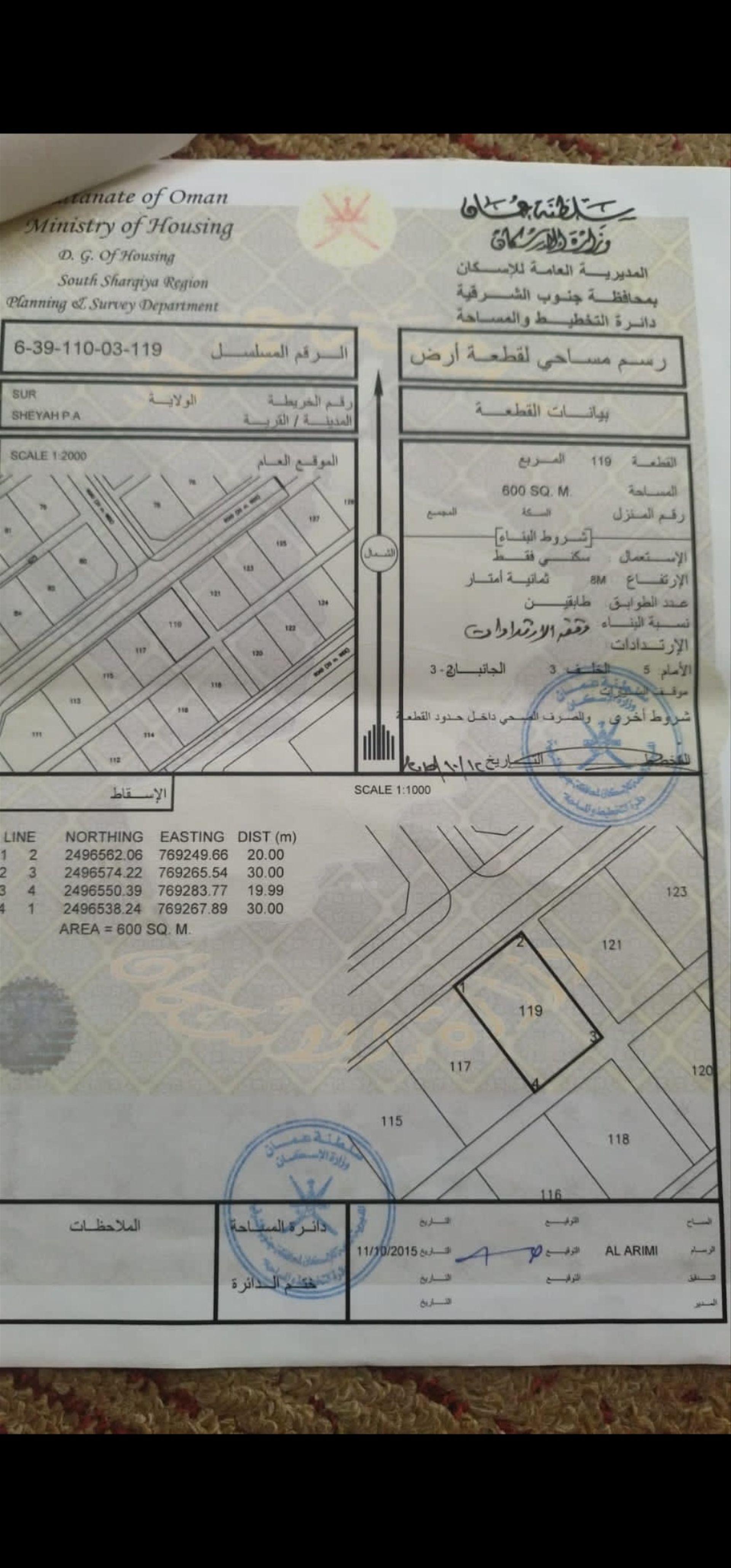 Residential Land in Sur, Ash Sharqiyah South