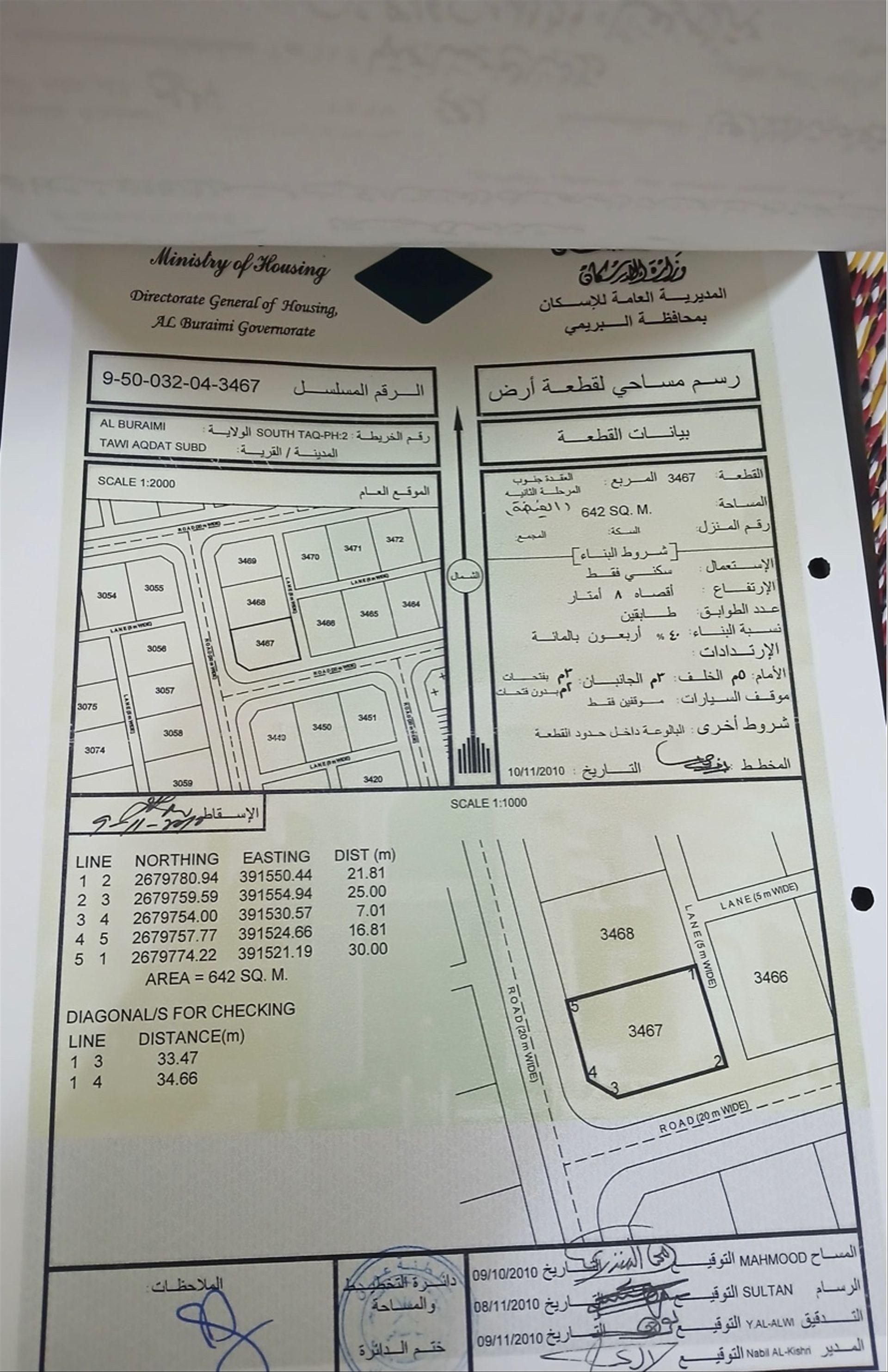 Residential Land in Al Uqaydah, Mahdah