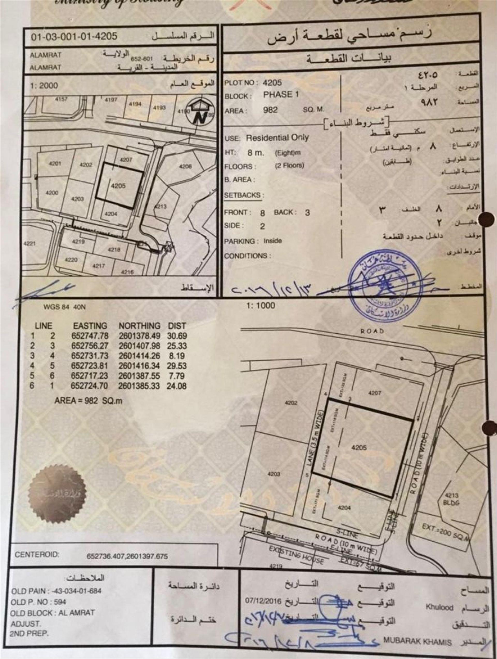 Residential Land in Muscat, Al Amrat