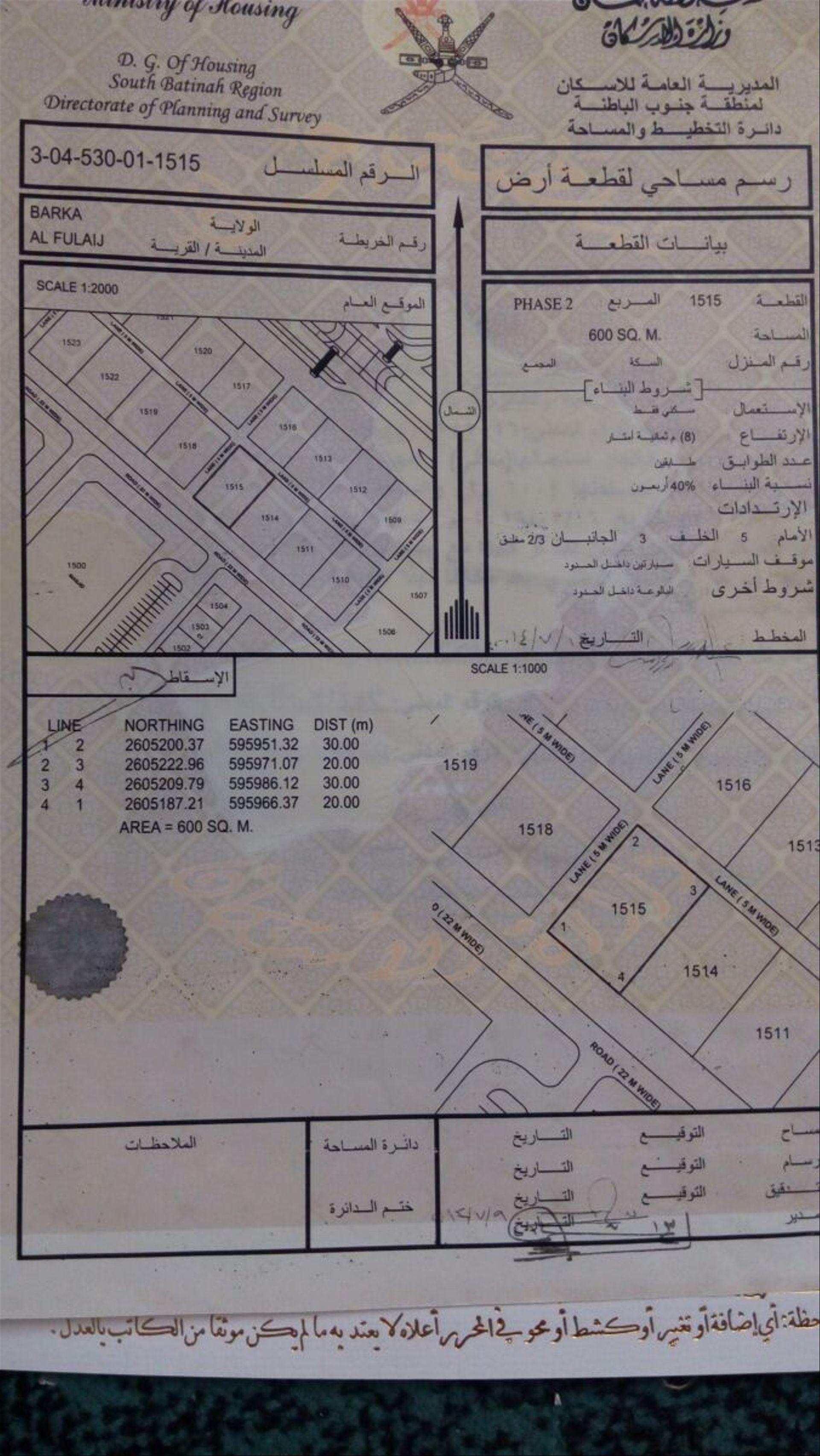 Residential Land in Barka, Al Fulayj