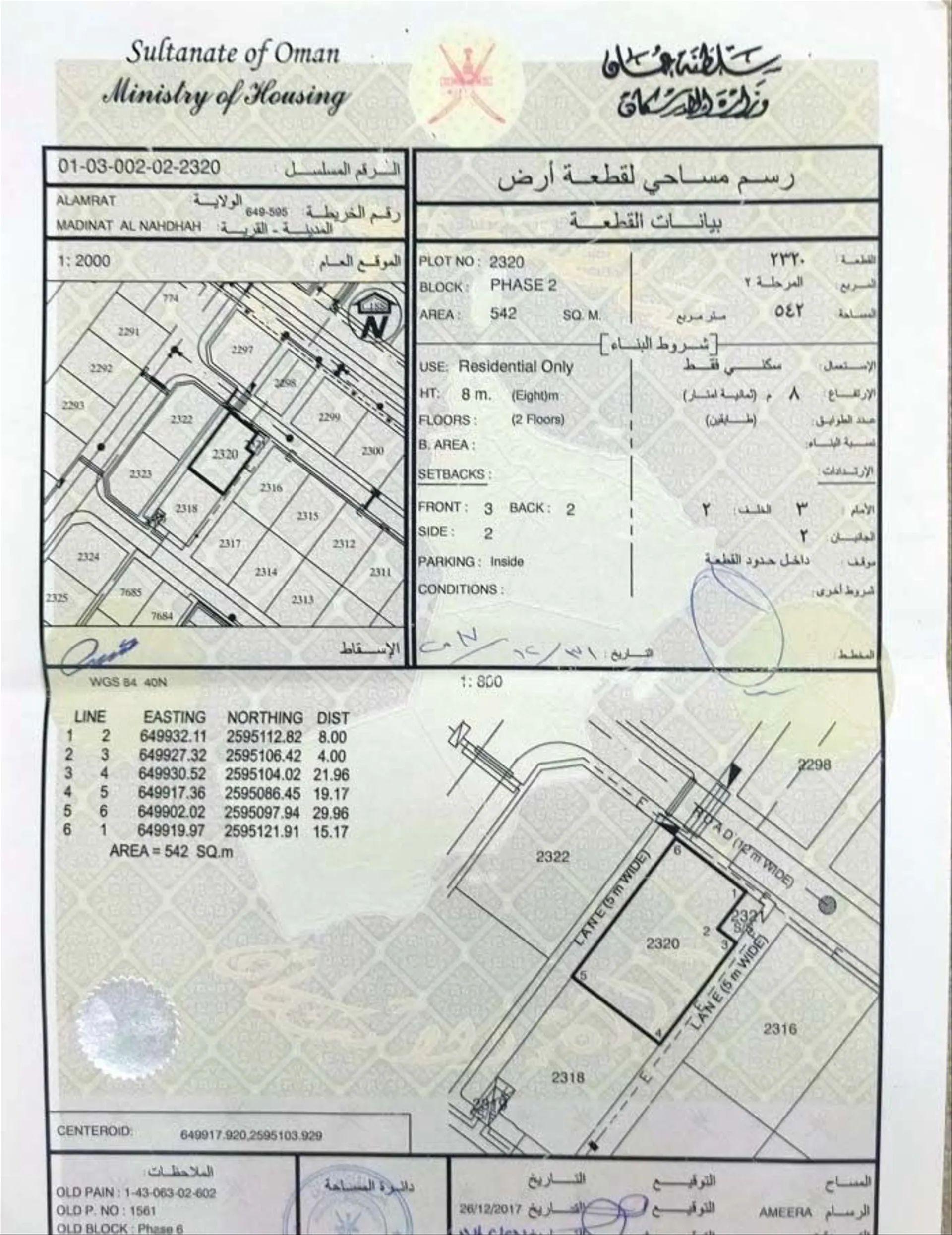 Residential Land in Muscat, Al Amrat