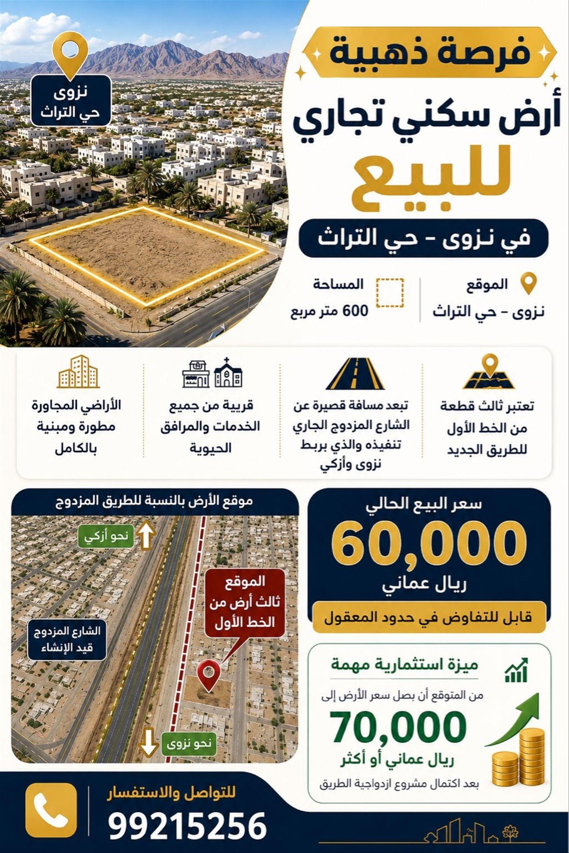 Commercial Land in Nizwa, Hayy At Turath