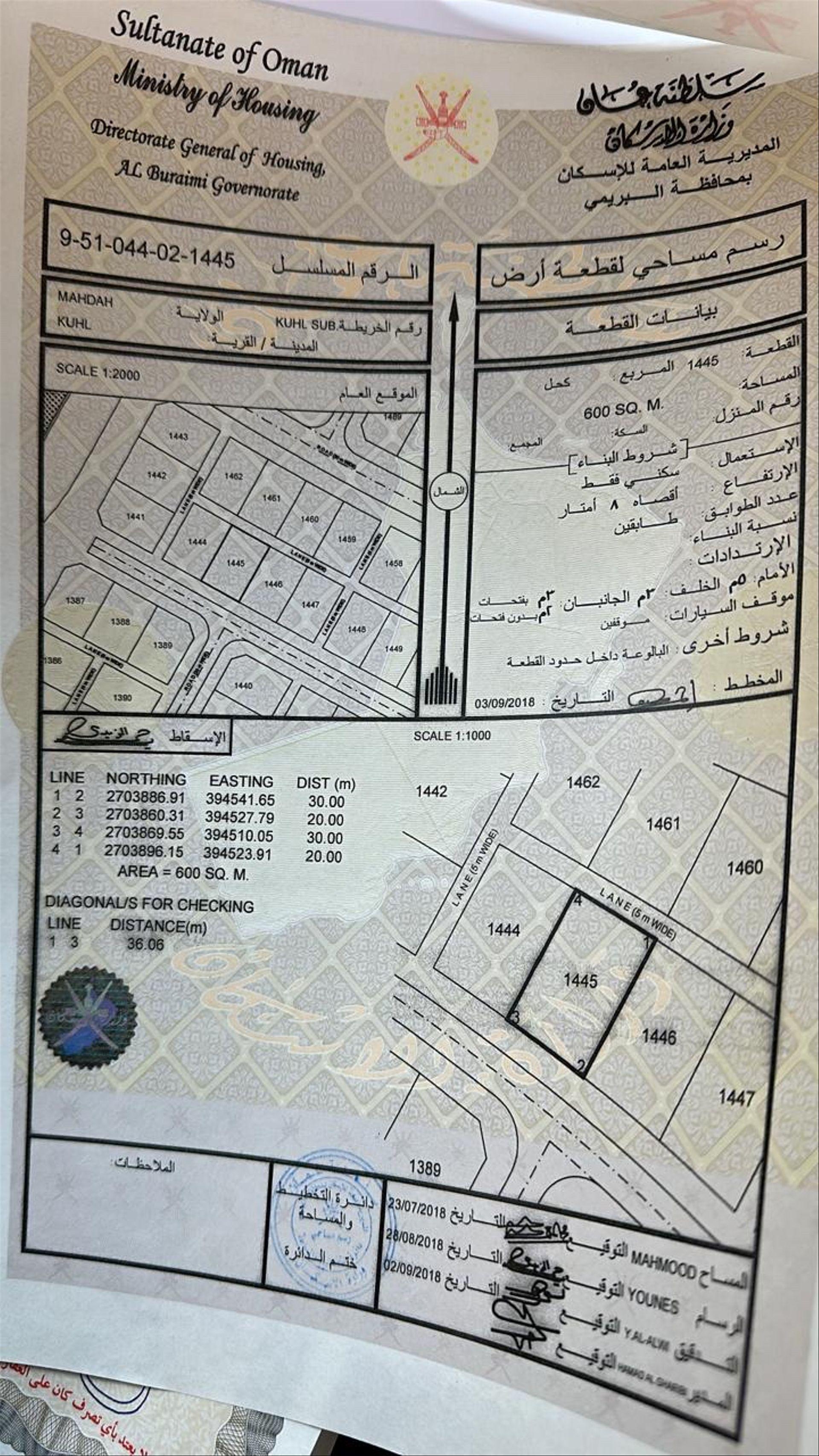 Residential Land in Shabiyat Al Khatwah, Mahdah