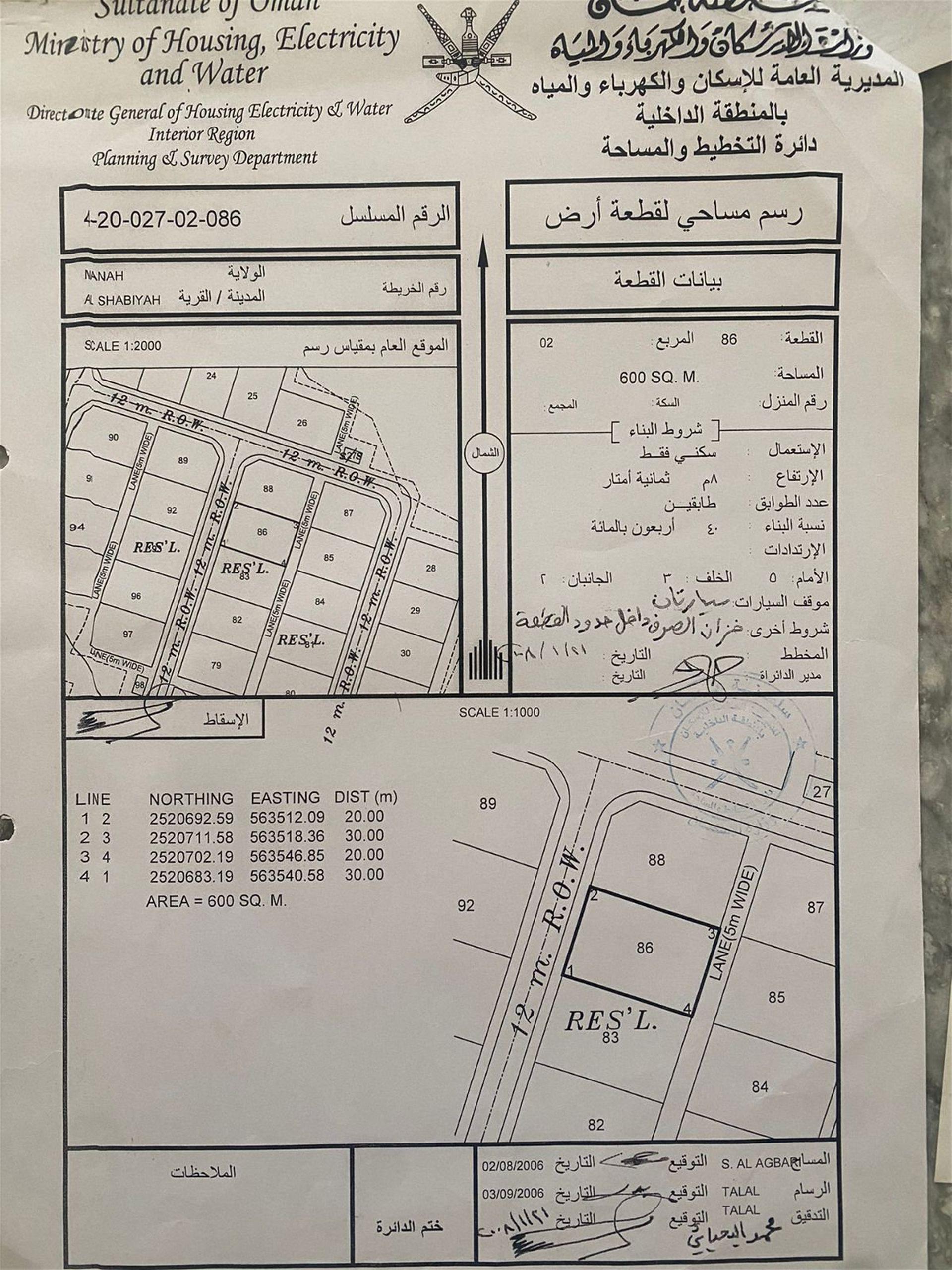 Residential Land in Manah, Manah