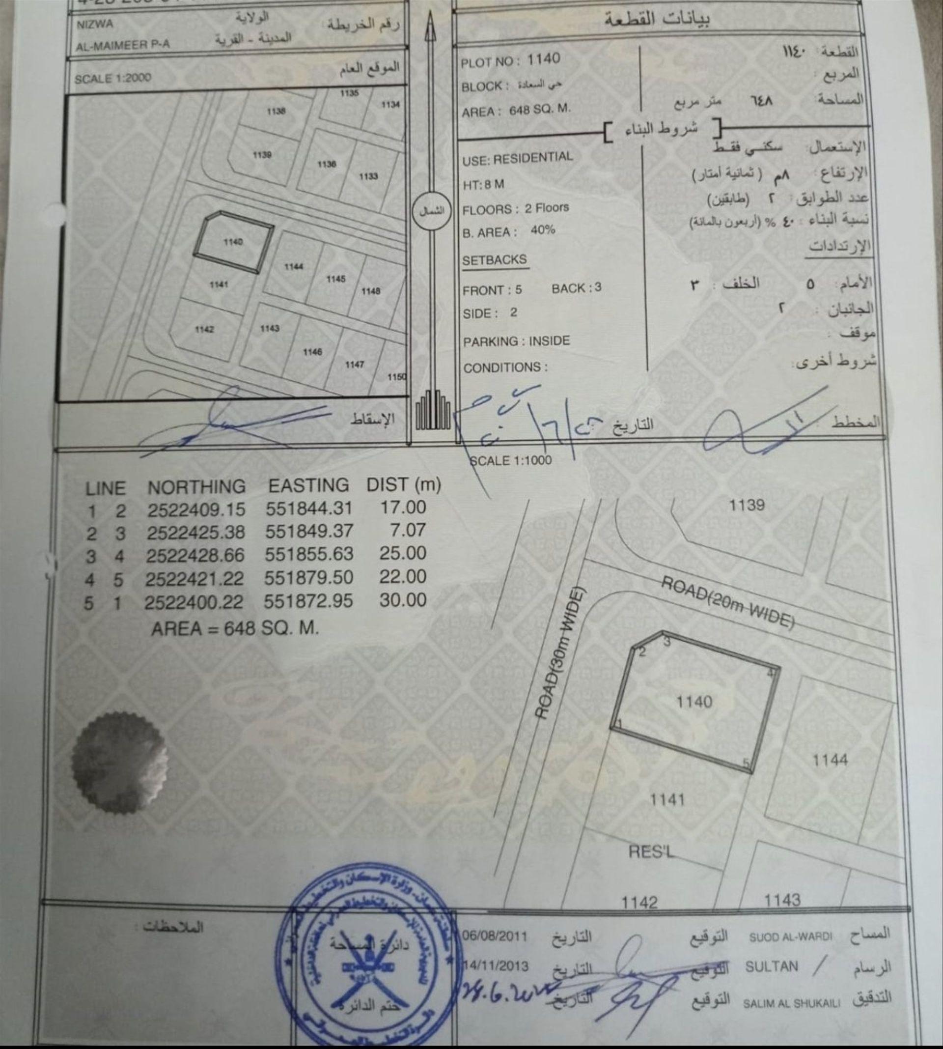 Residential Land in Nizwa, Al Muaymir