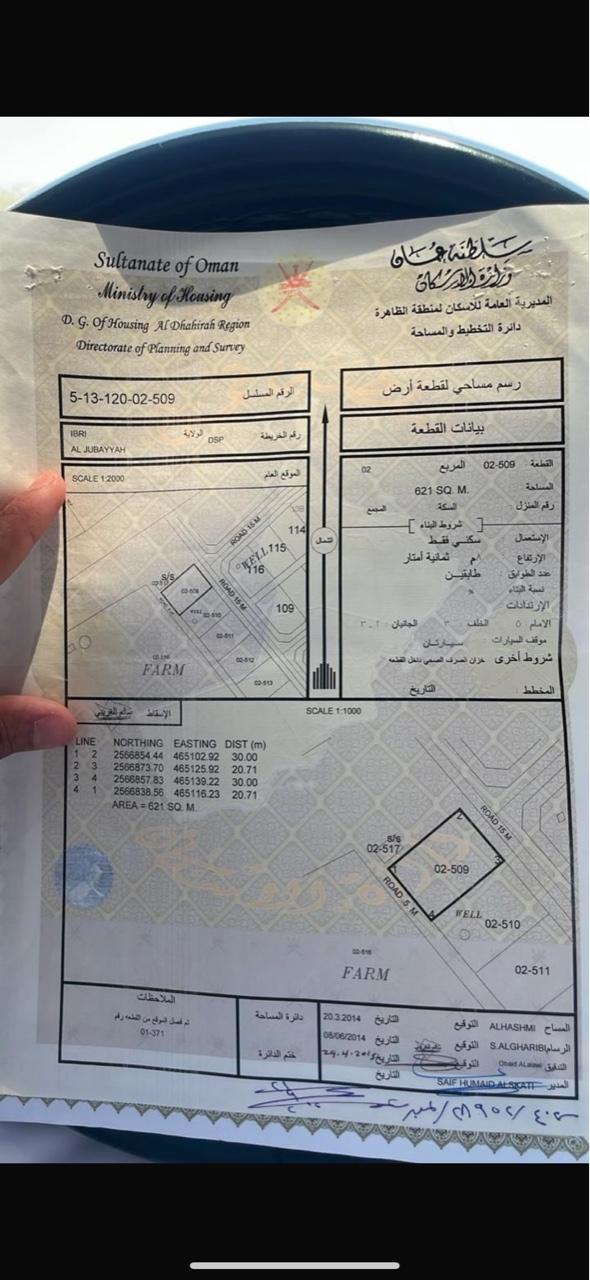 Residential Land in Ibri, Al Jibayyah