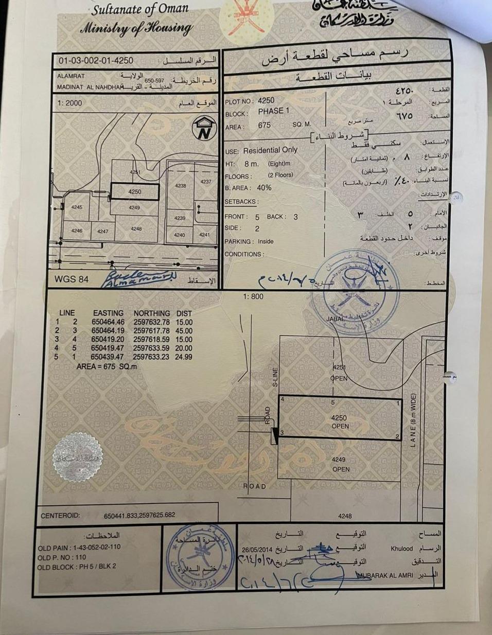 Residential Land in Muscat, Al Amrat