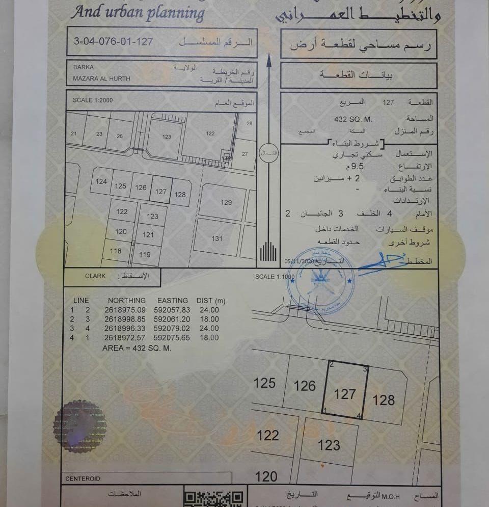 Commercial Land in Mazra Al Hurth, Barka