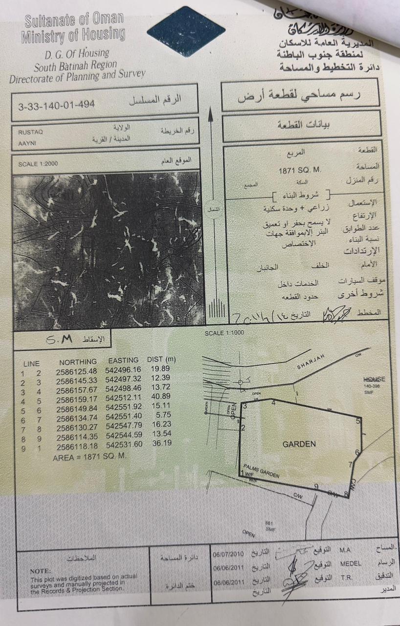 Residential Land in Ar Rustaq, Al Batinah South