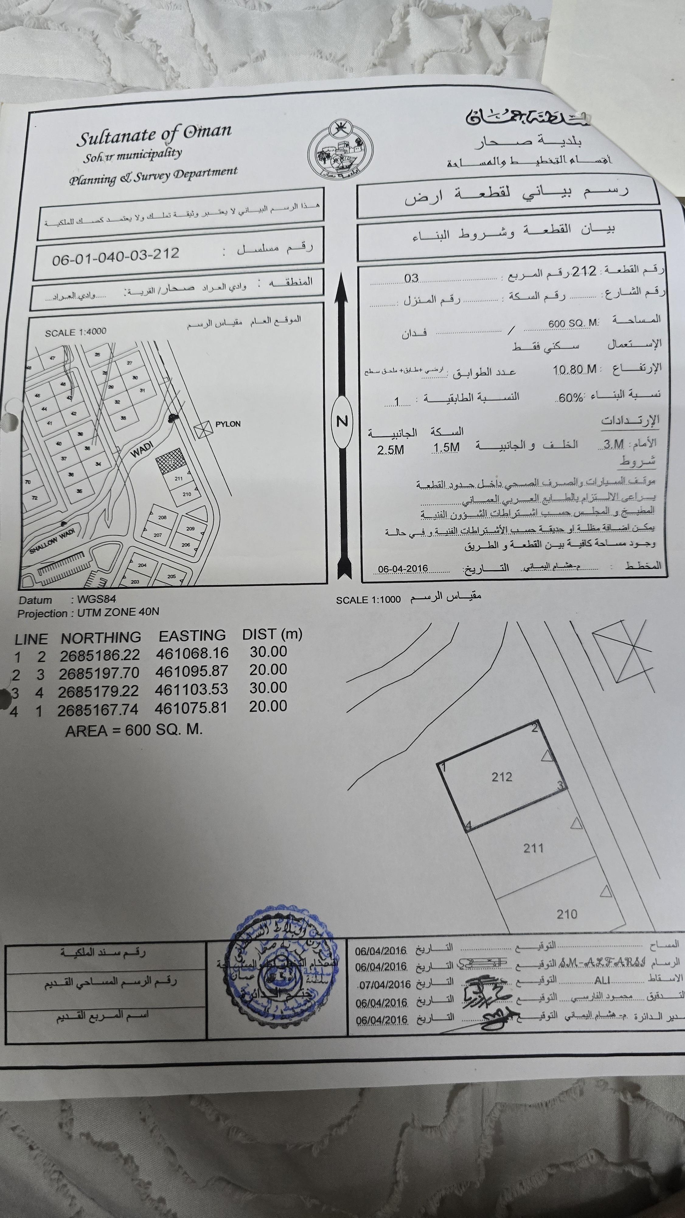 Residential Land in Sohar, Wadi Al Arad