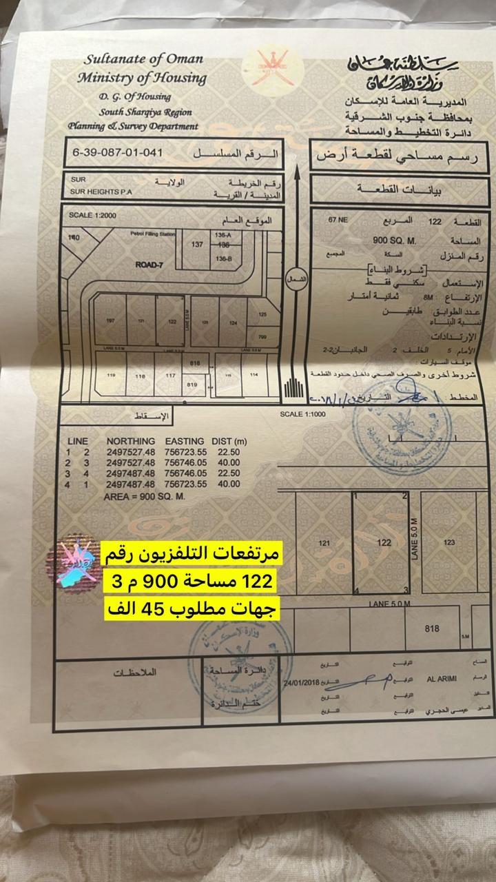 Residential Land in Sur, Ash Sharqiyah South