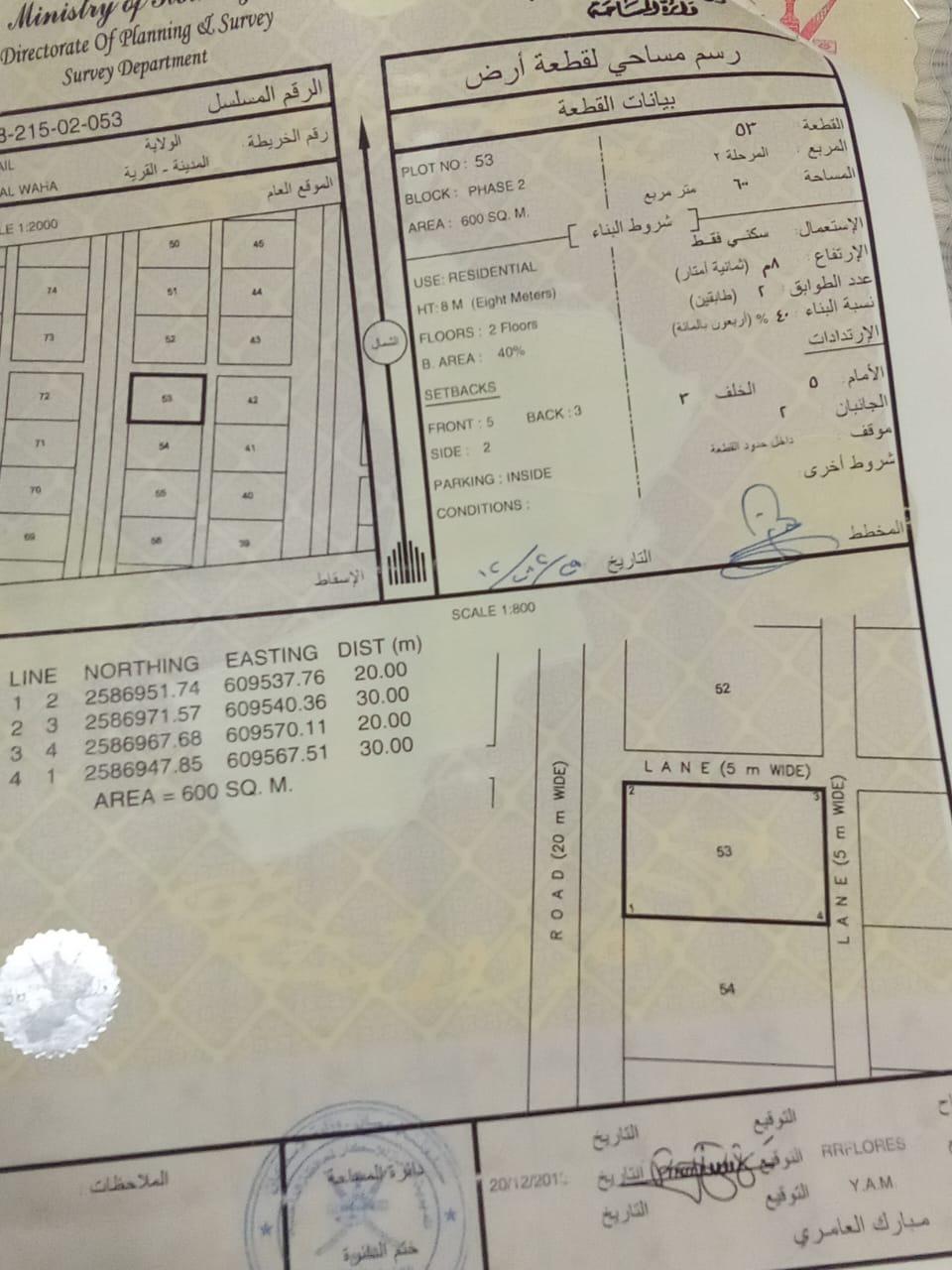 Residential Land in Fayhah, Samail