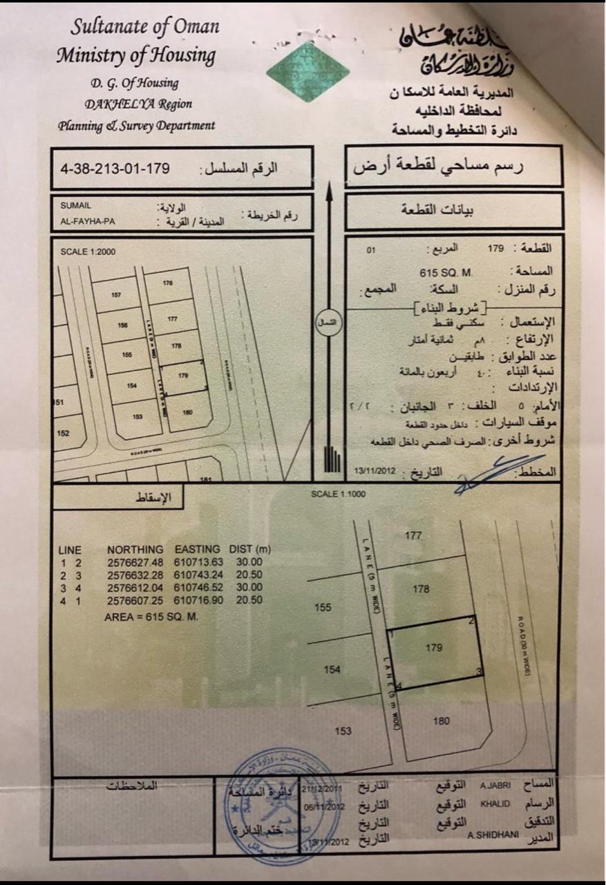Residential Land in Ad Dakhliyah, Samail