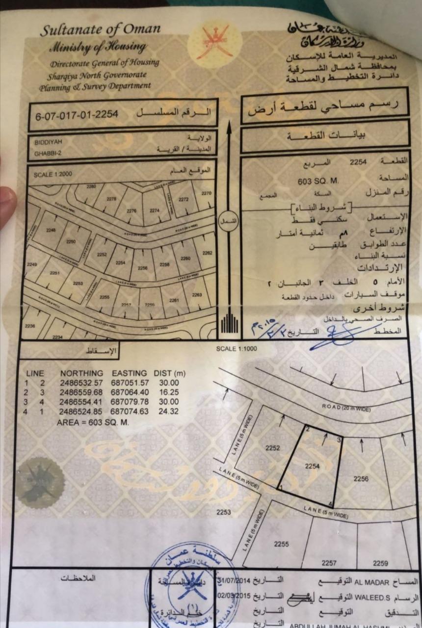 Residential Land in Ash Sharqiyah North, Bidiyah