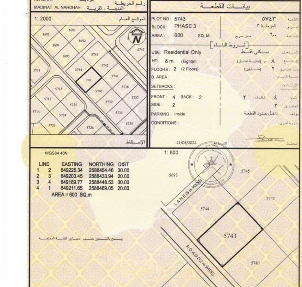 Residential Land in Muscat, Al Amrat