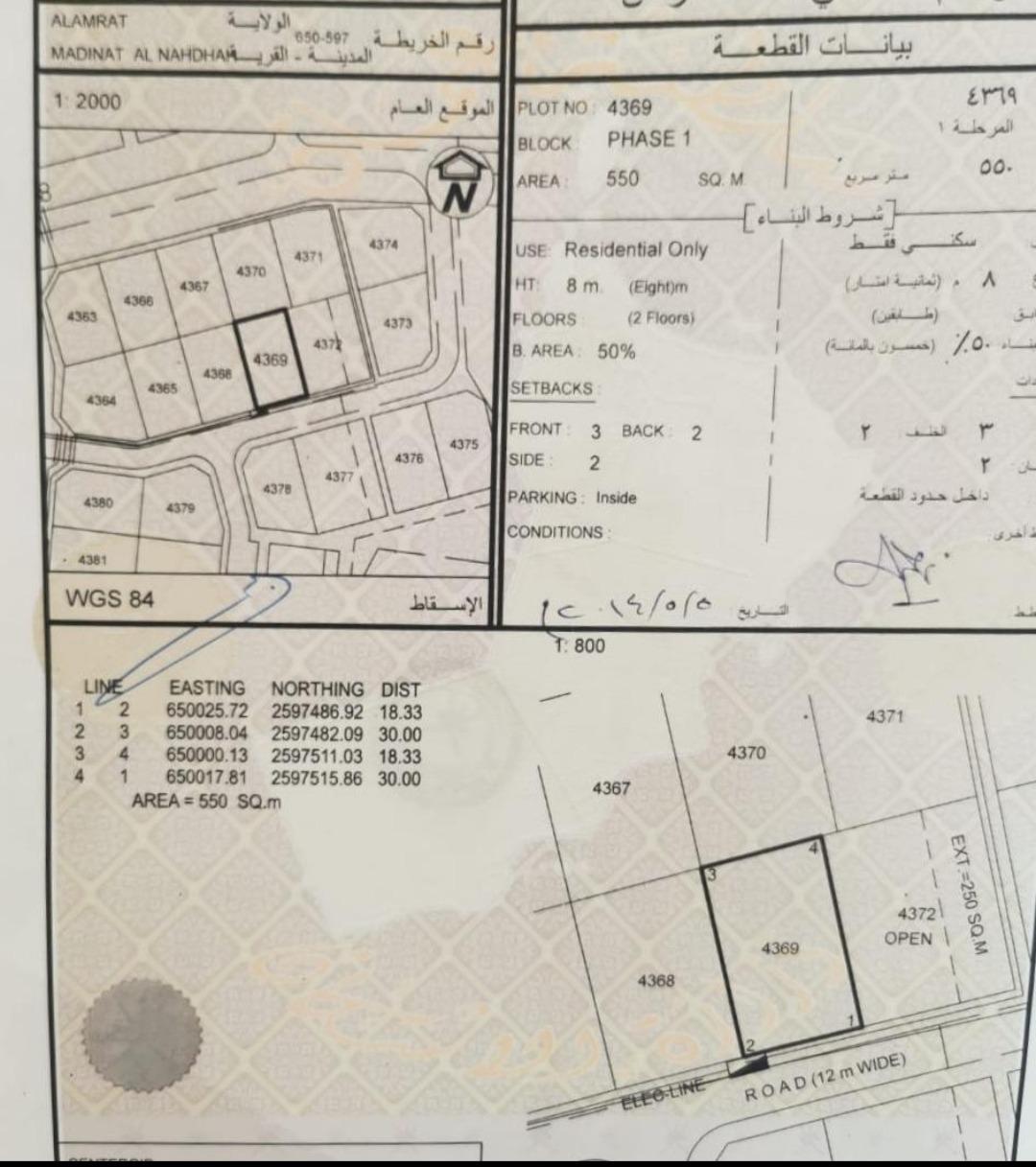 Residential Land in Muscat, Al Amrat