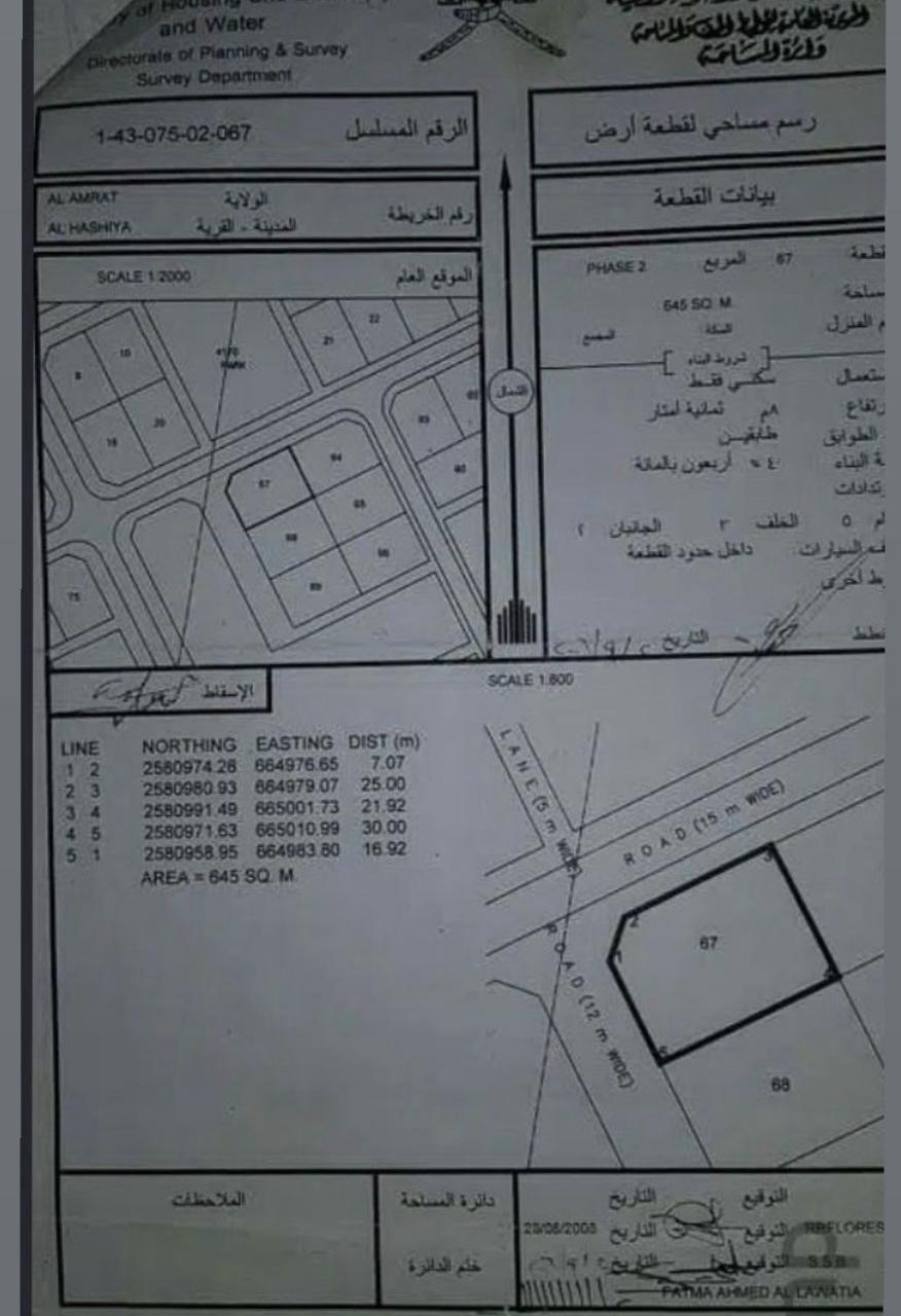 Residential Land in Muscat, Al Amrat