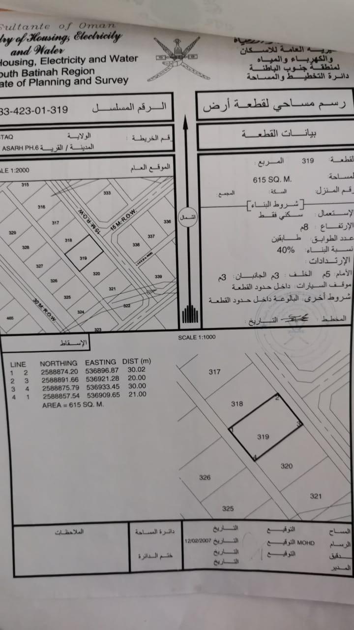 Residential Land in Ar Rustaq, Al Batinah South