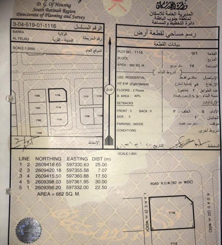Residential Land in Barka, Al Fulayj
