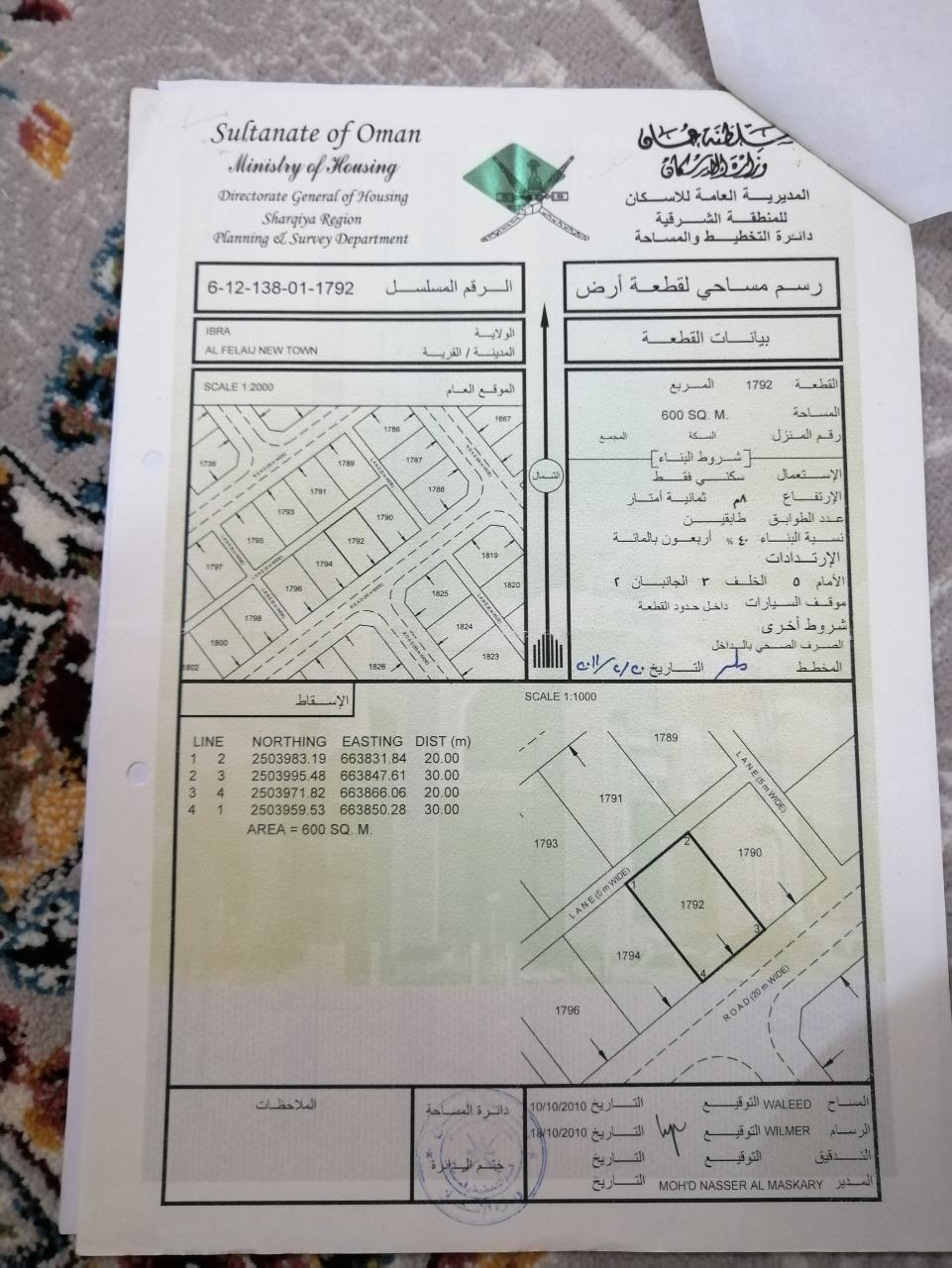 Residential Land in Wilayat Ibra, Al Filayj