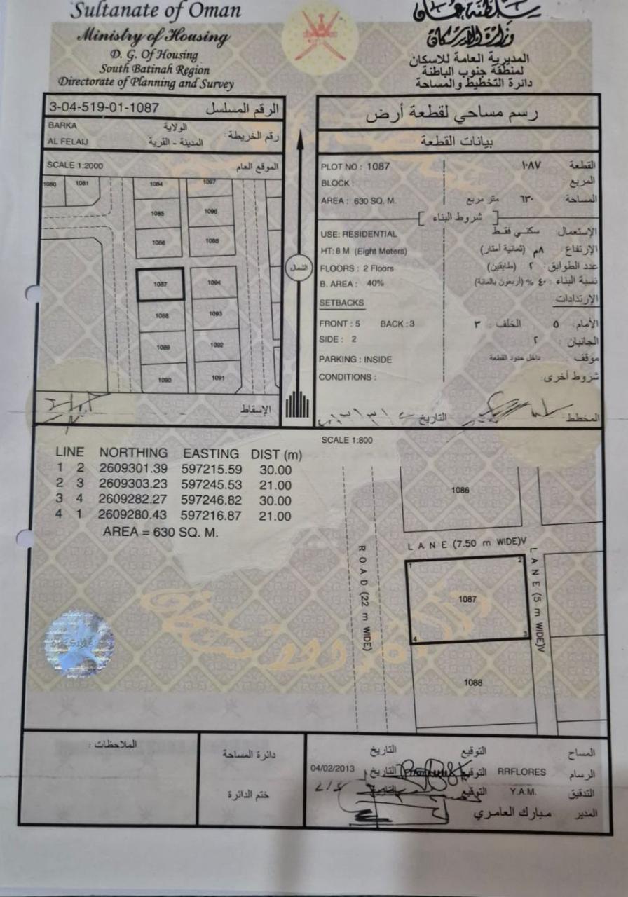 Residential Land in Barka, Al Fulayj