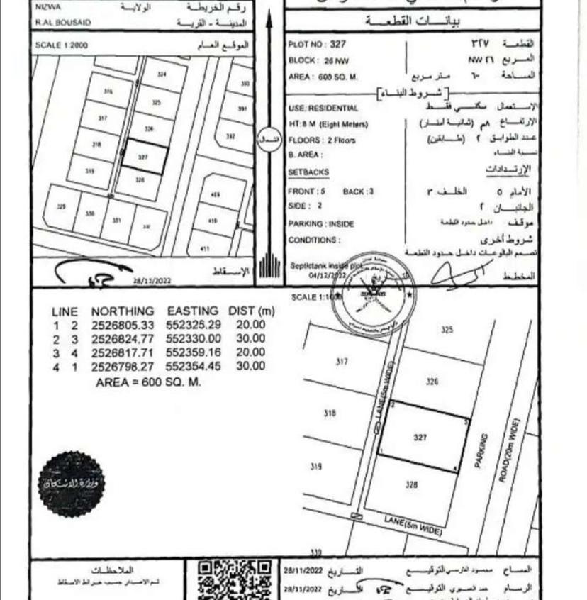 Residential Land in Ar Raddah, Nizwa