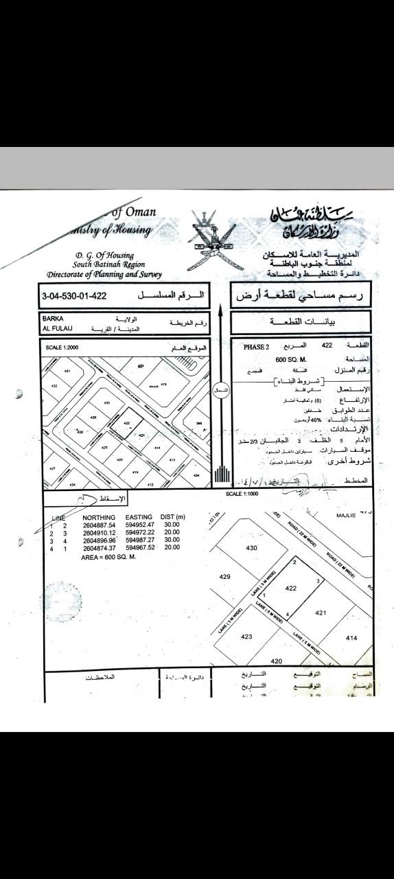 Residential Land in Barka, Al Fulayj