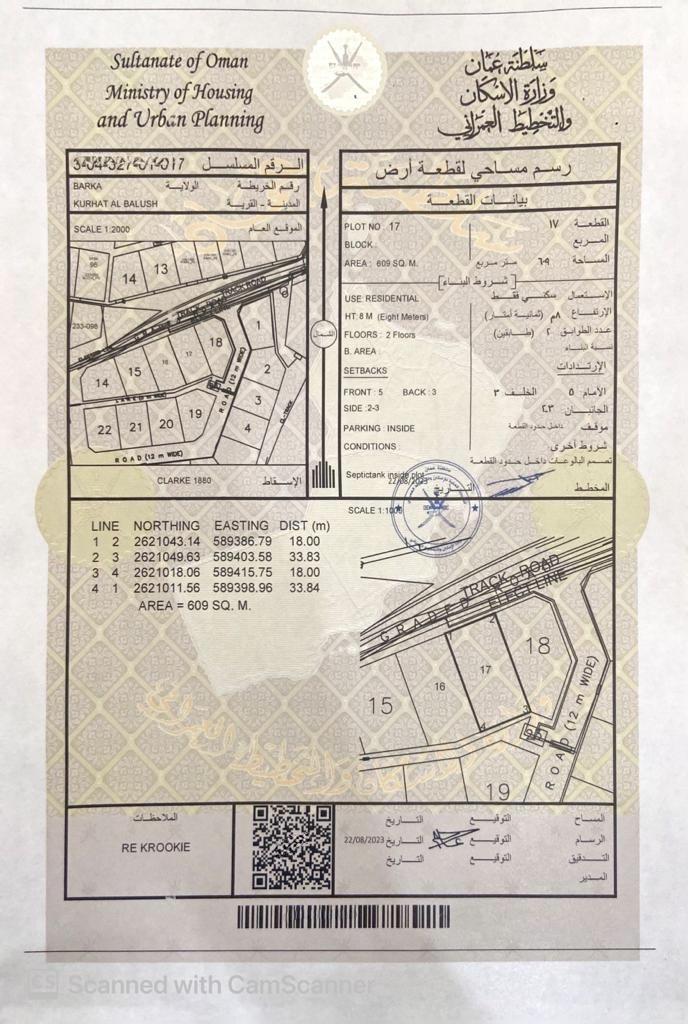 Residential Land in Barka, Barka